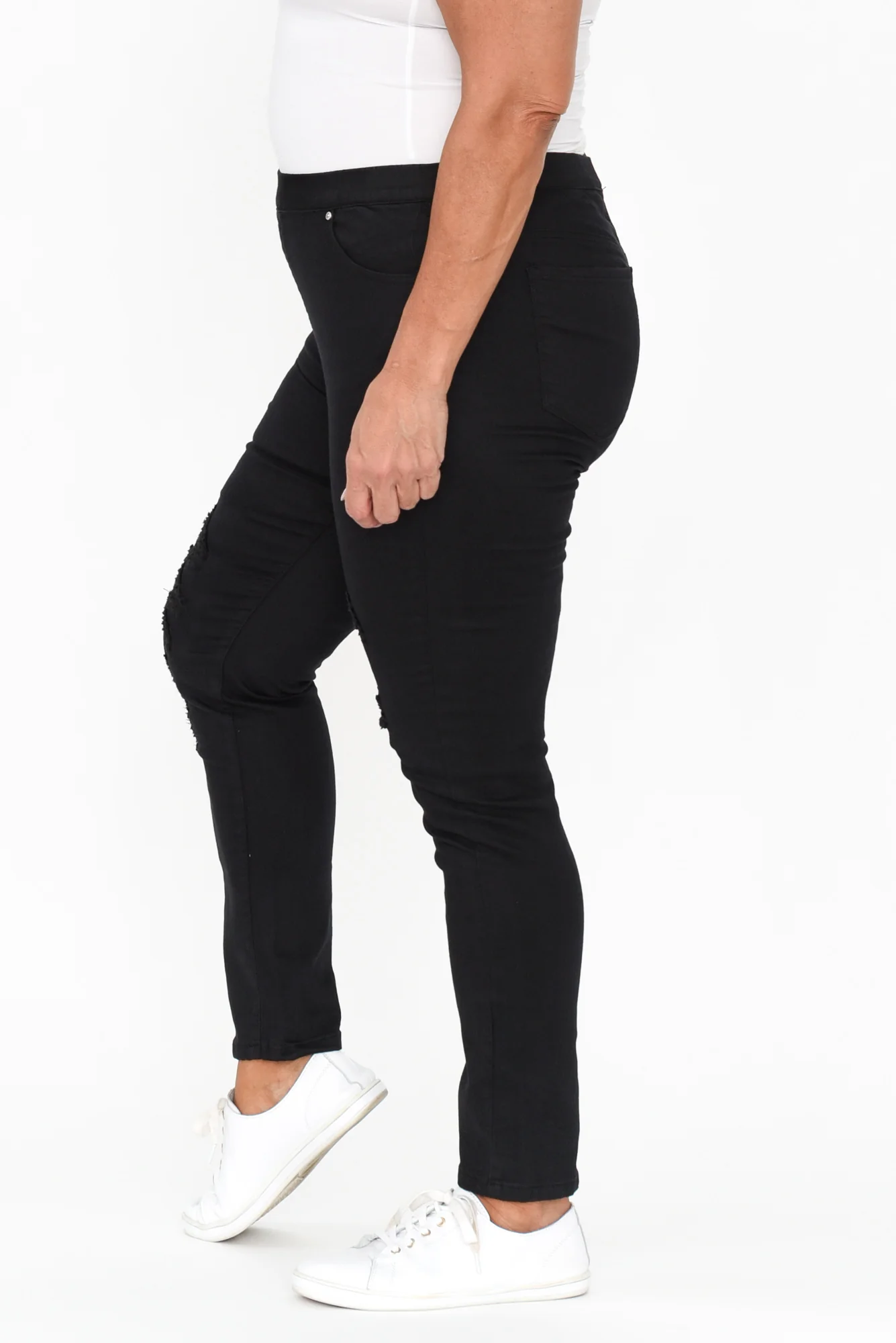 Zadie Distressed Black Stretch Jeans