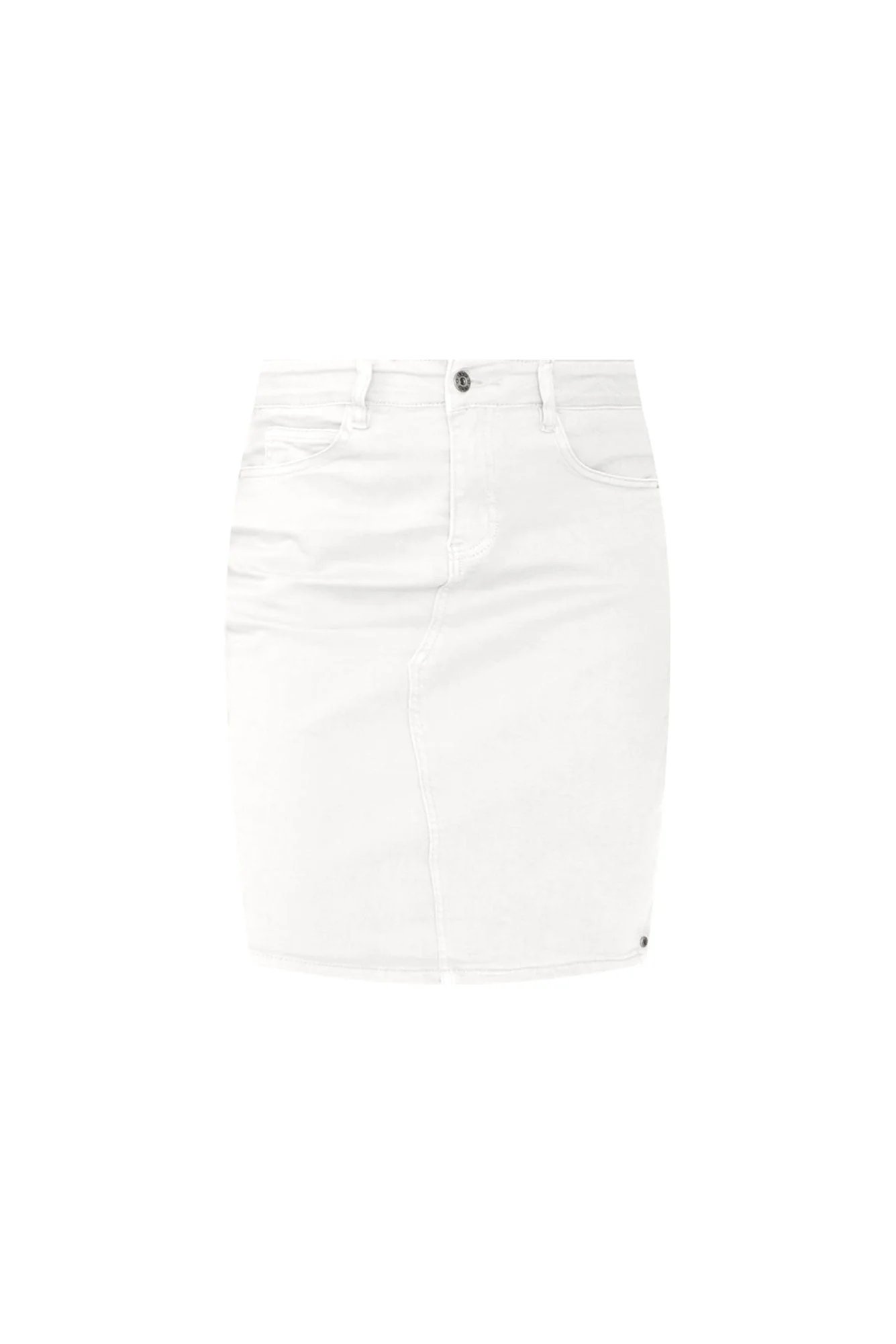 Belle White Stretch Denim Skirt