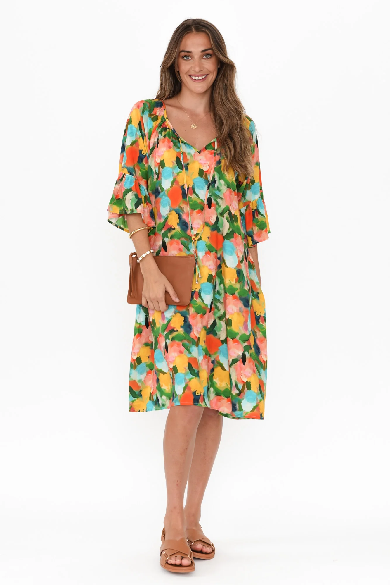 Lohan Yellow Floral Pocket Dress