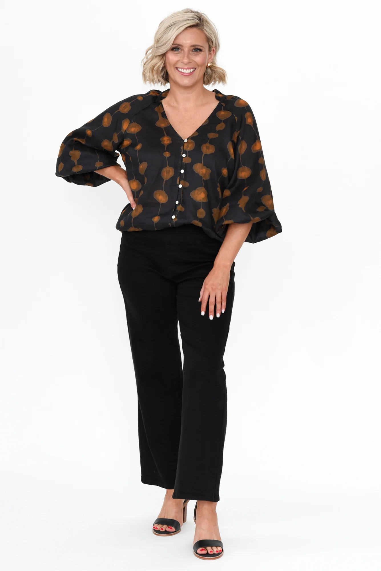 Nicola Black Wide Leg Jeans