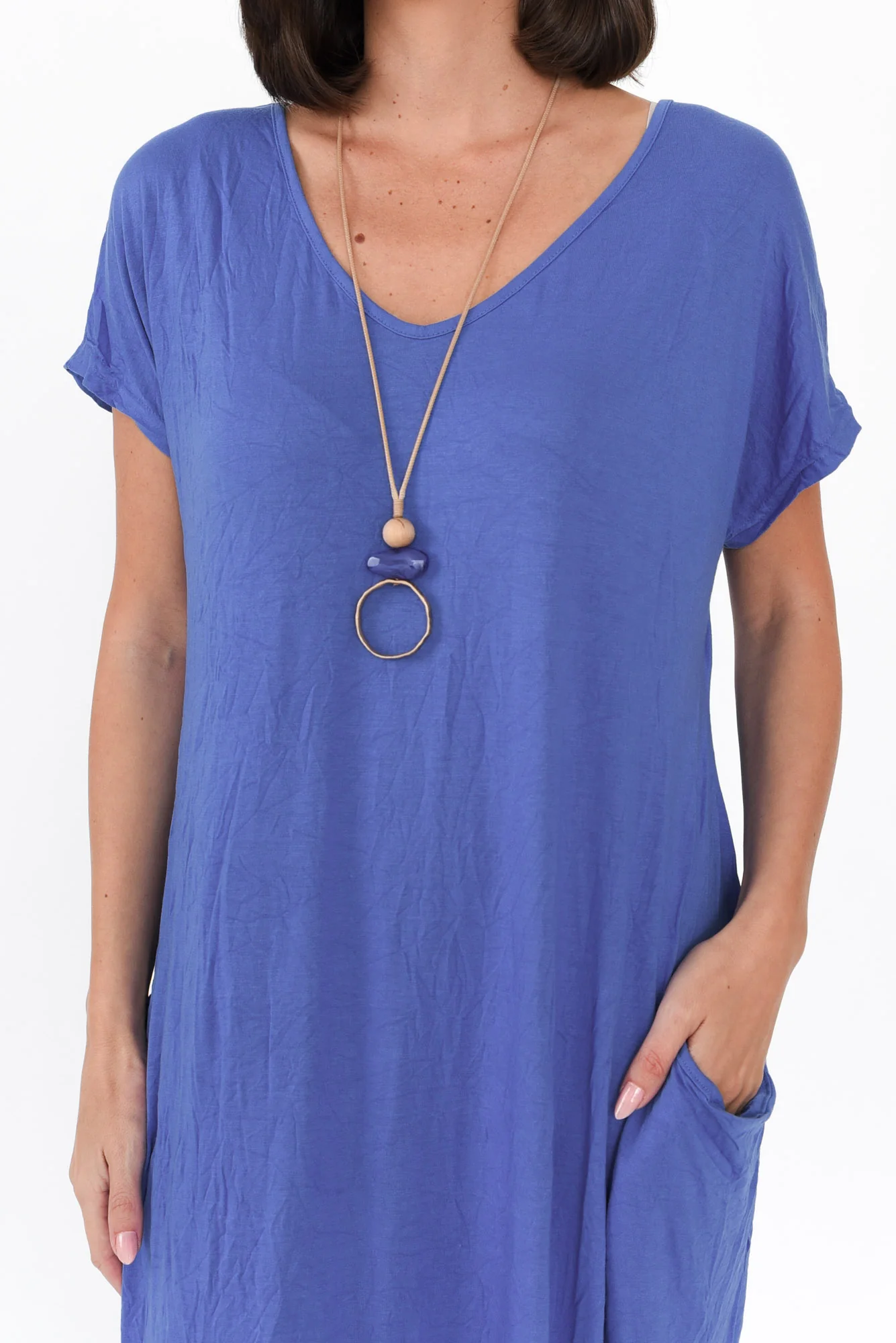 Travel Cobalt Crinkle Cotton Maxi Dress