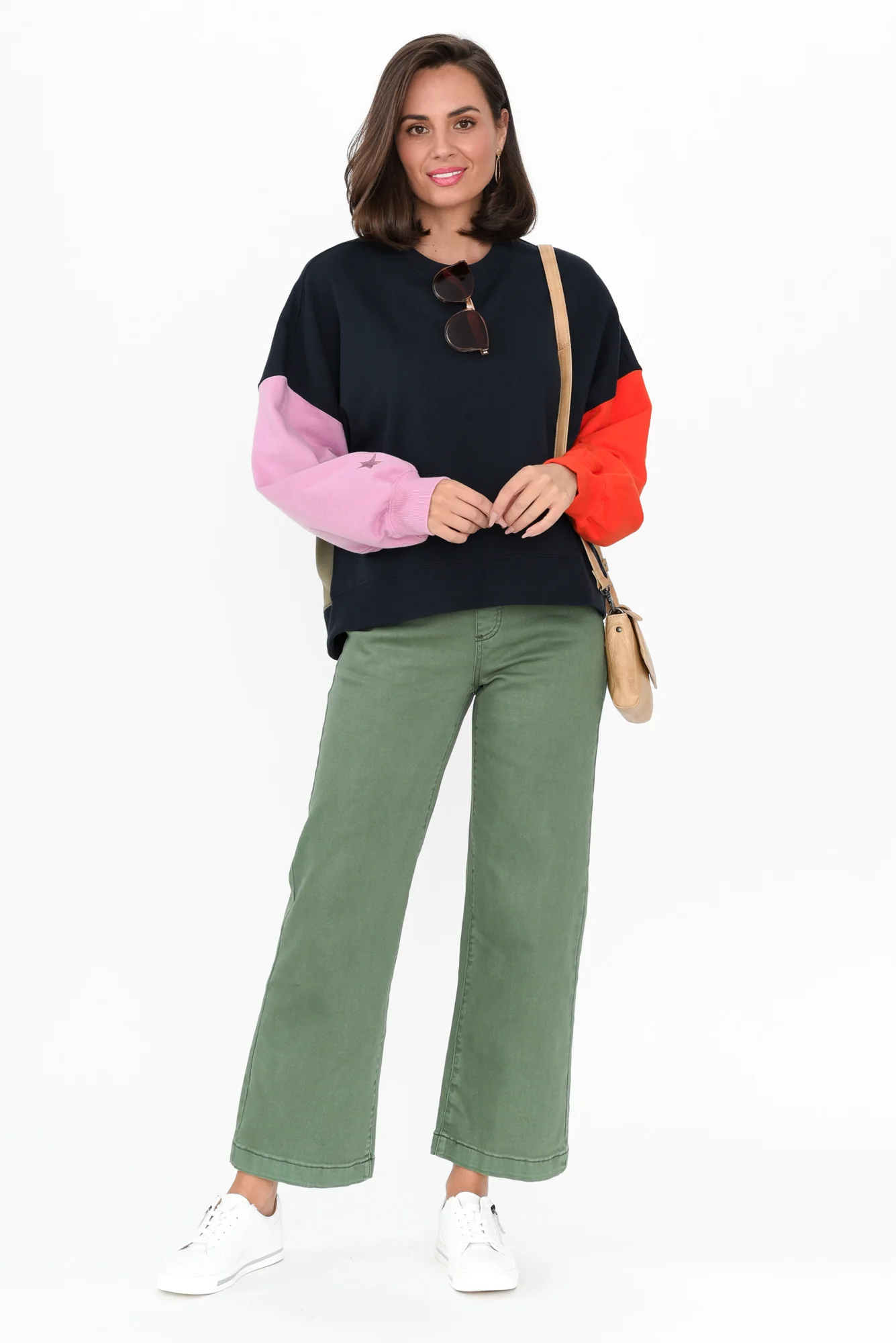 Maddy Khaki Wide Leg Jeans