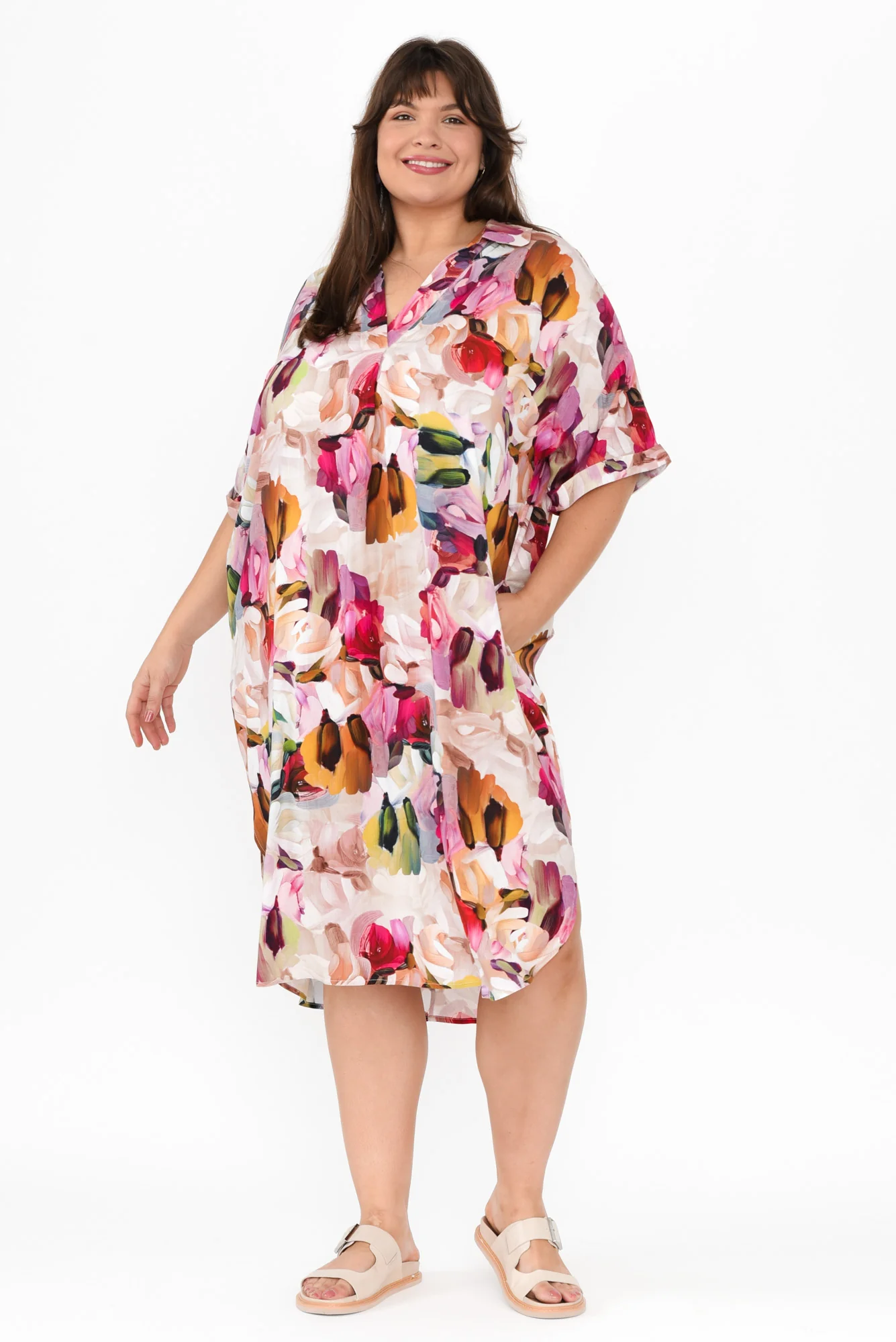 Kazi Purple Floral Shirt Dress