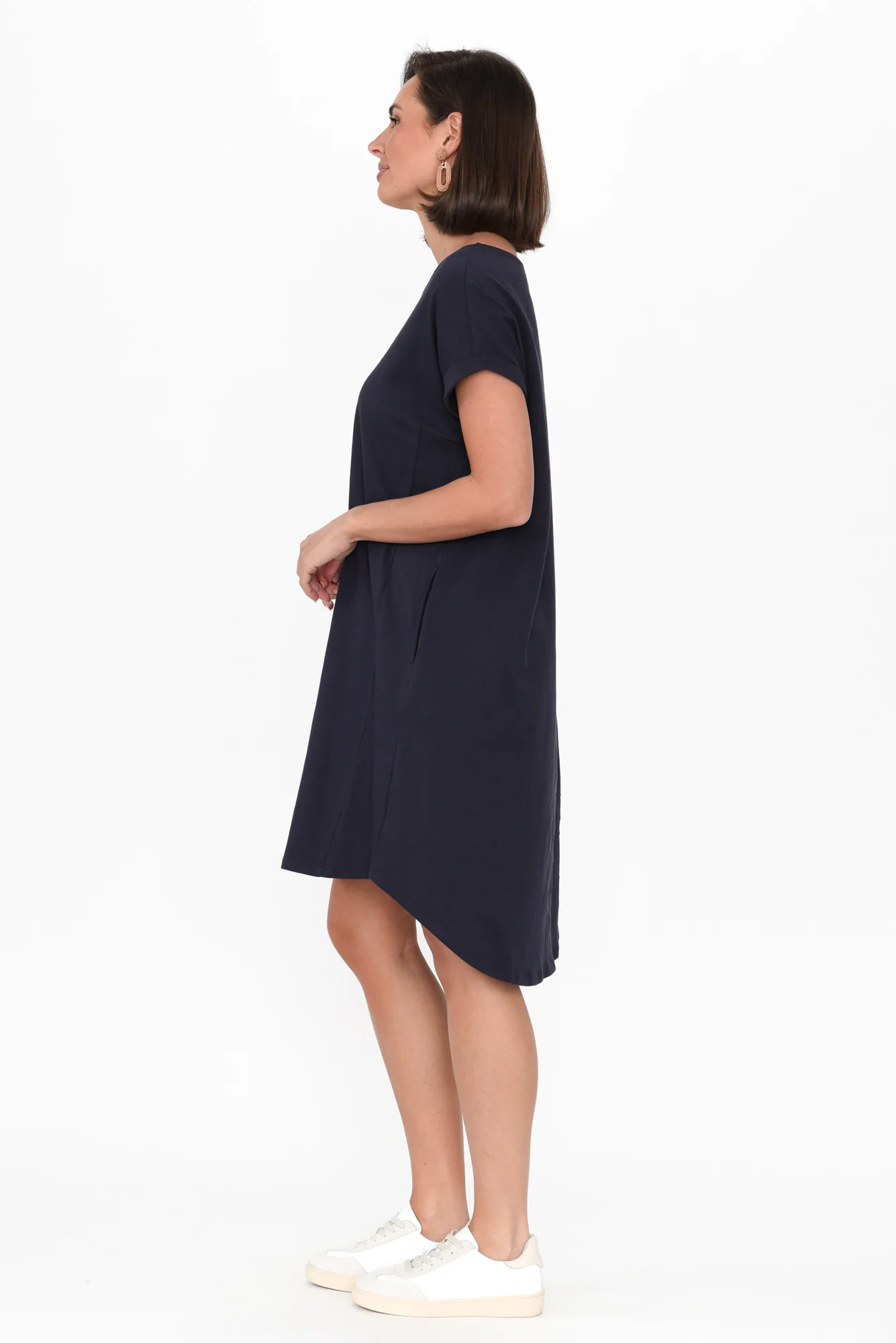 Maxine Charcoal Cotton T-Shirt Dress