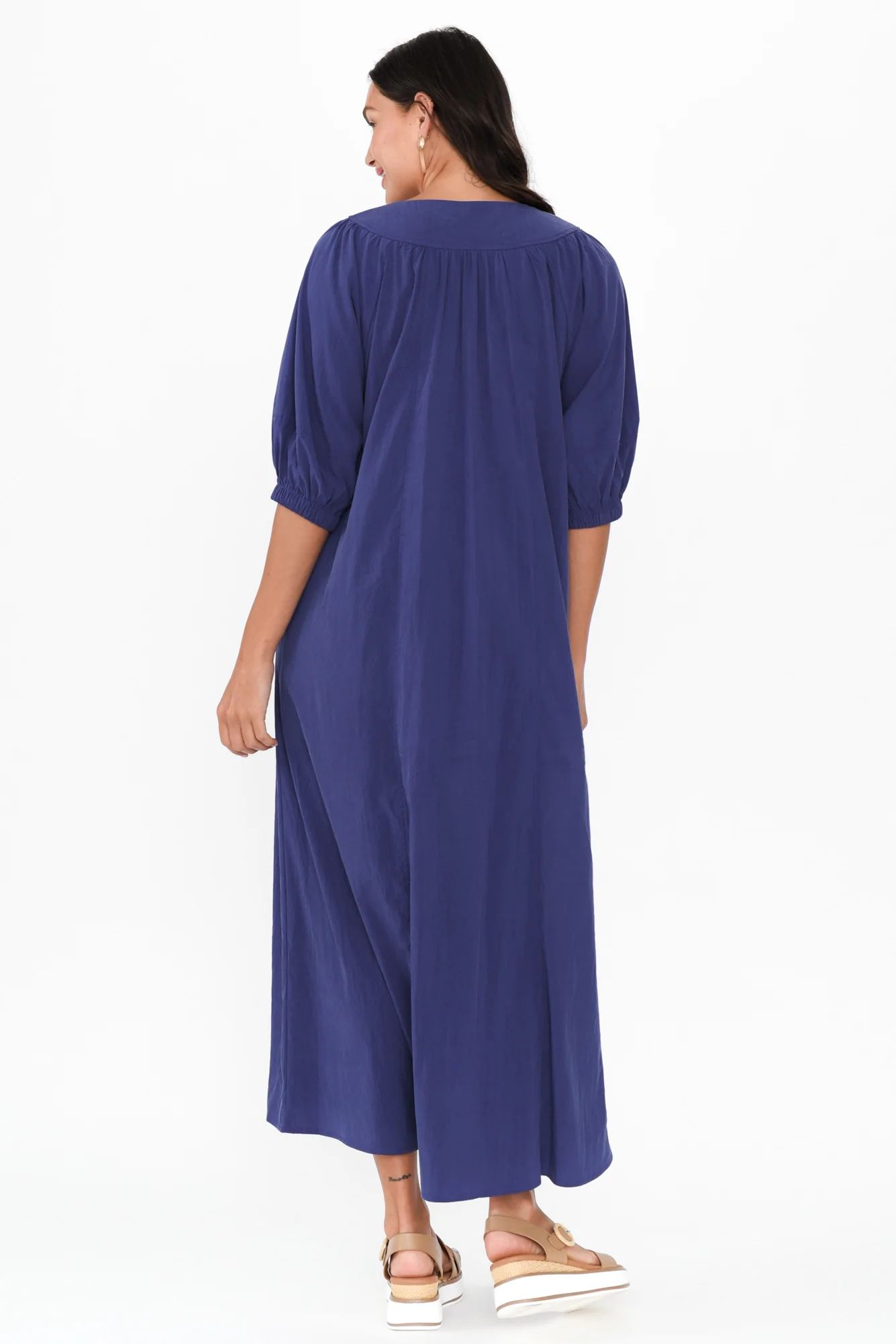 Nellie Blue Pocket Midi Dress