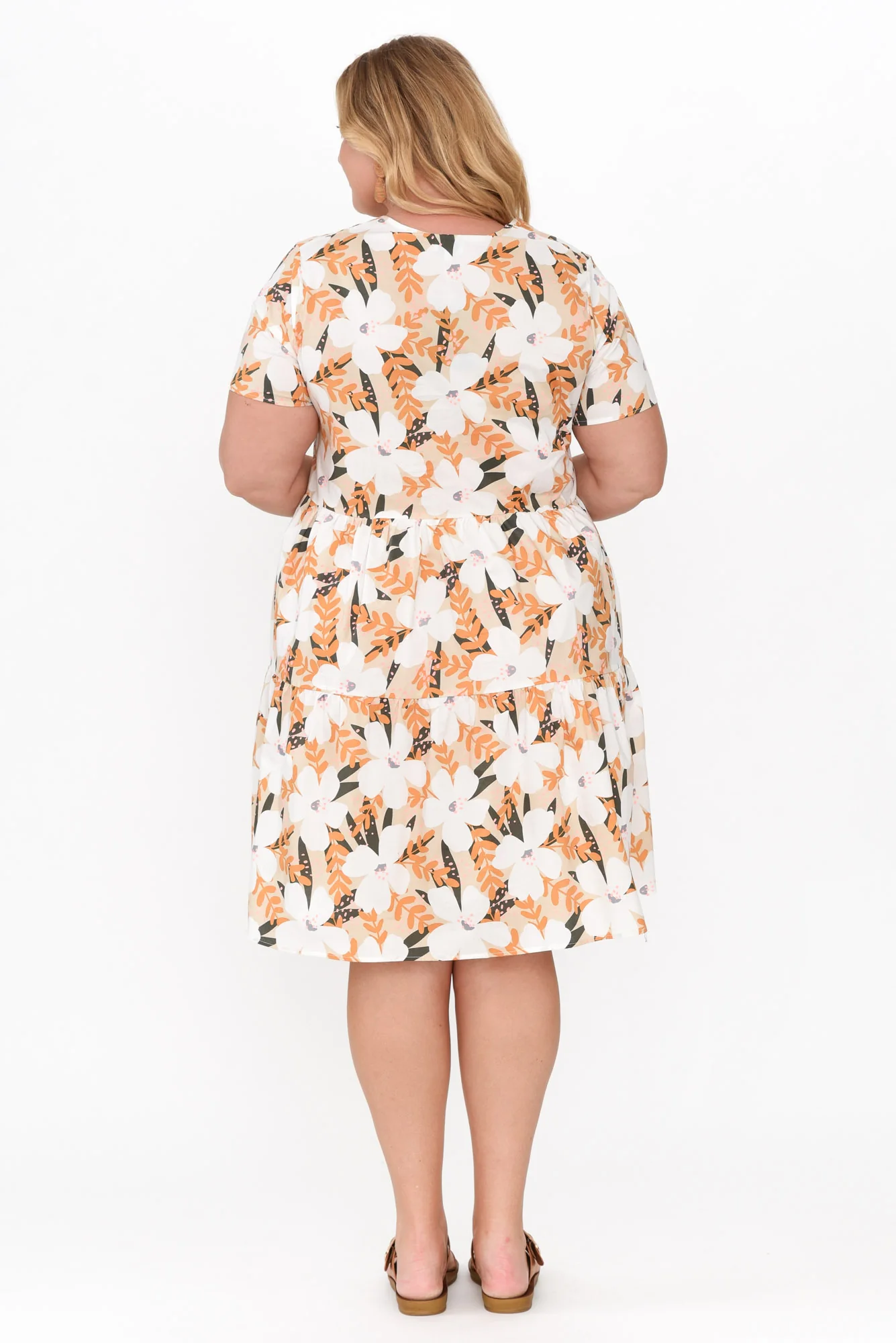 Kienna White Blossom Cotton Poplin Dress