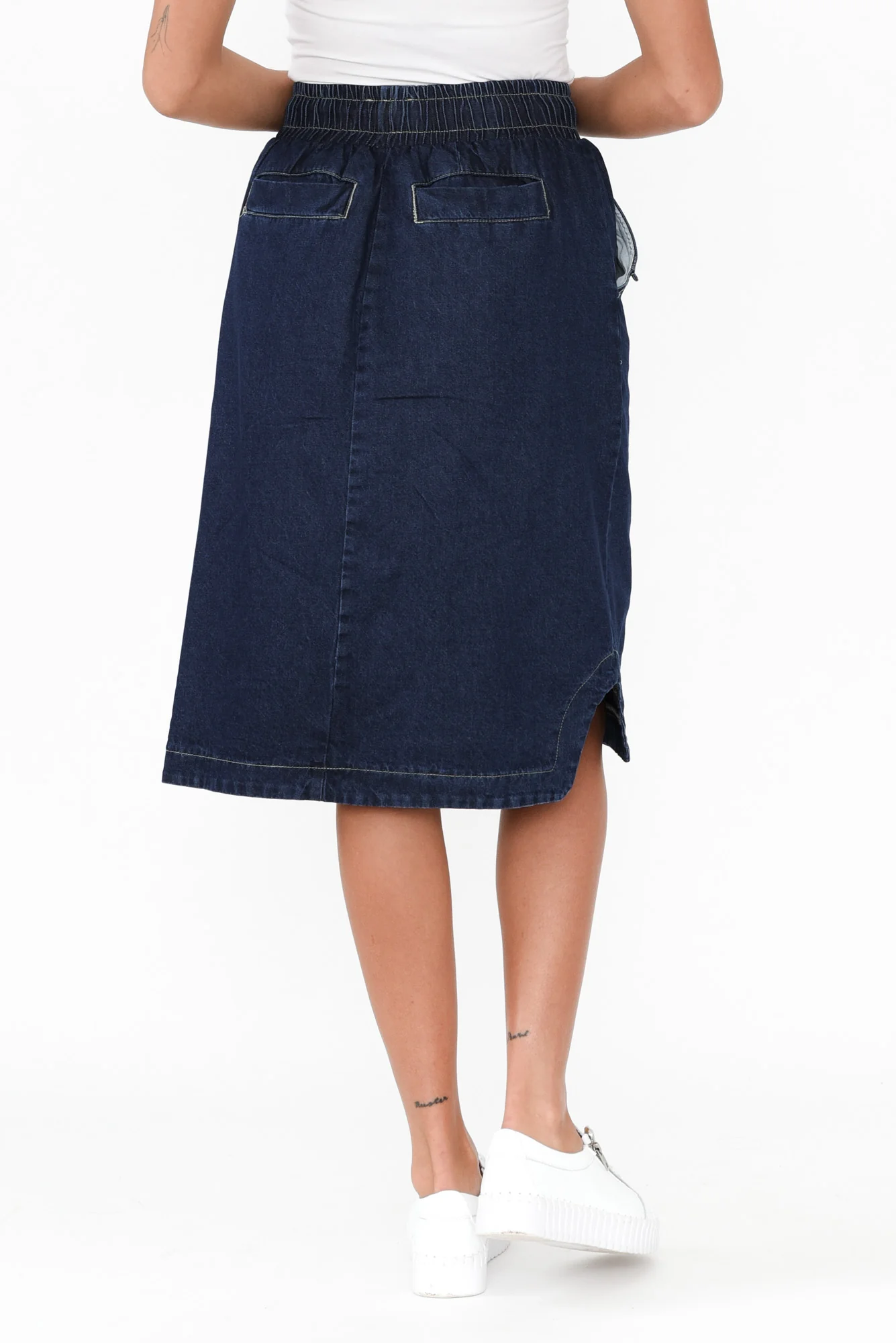 Desiree Blue Denim Pocket Skirt