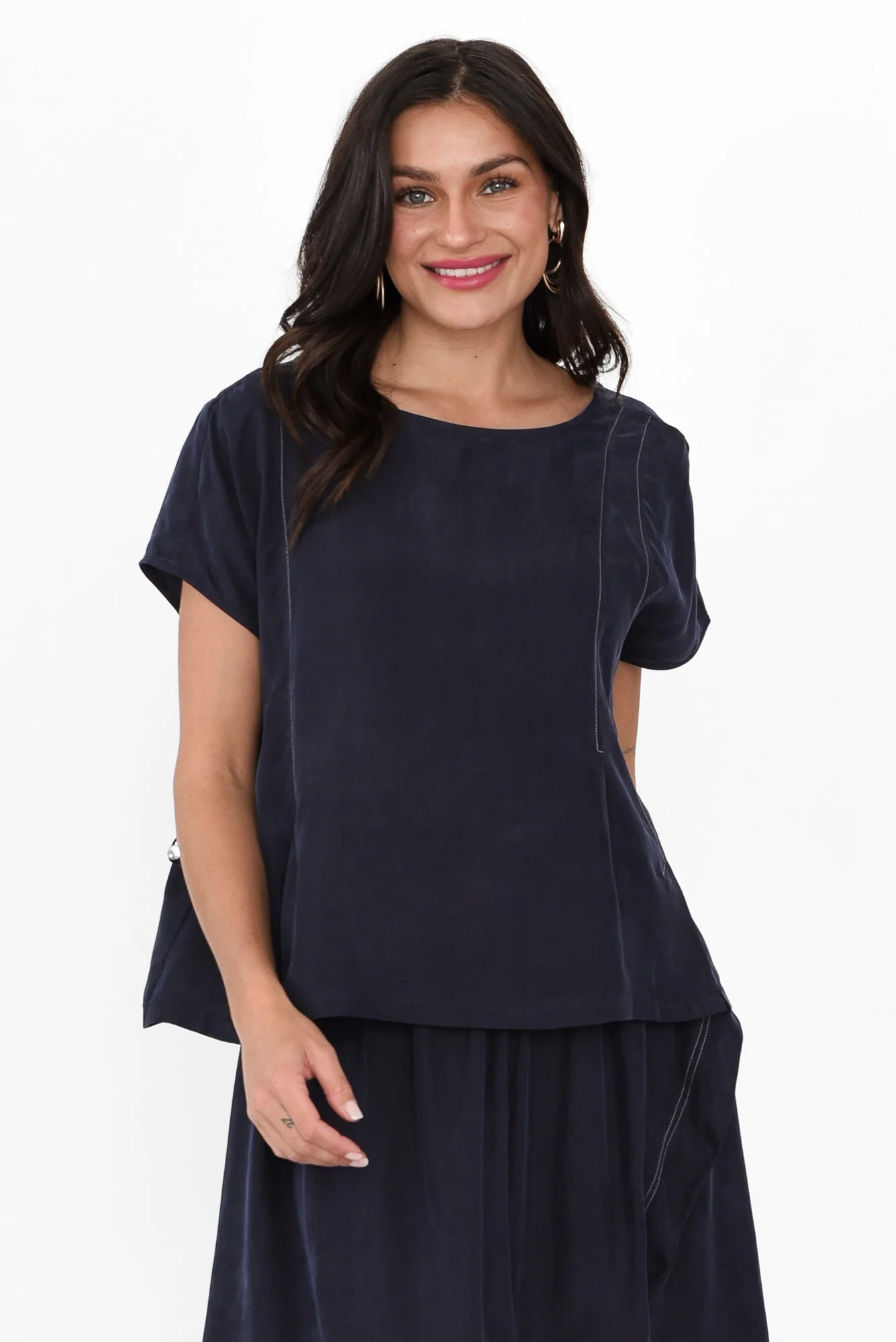 Vault Navy Cupro Reversible Top