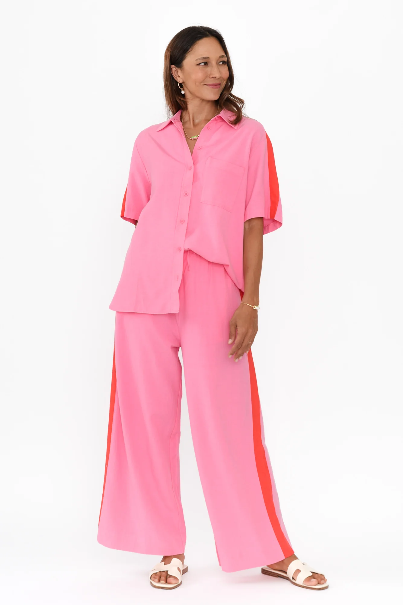 Francis Pink Stripe Drawstring Pants
