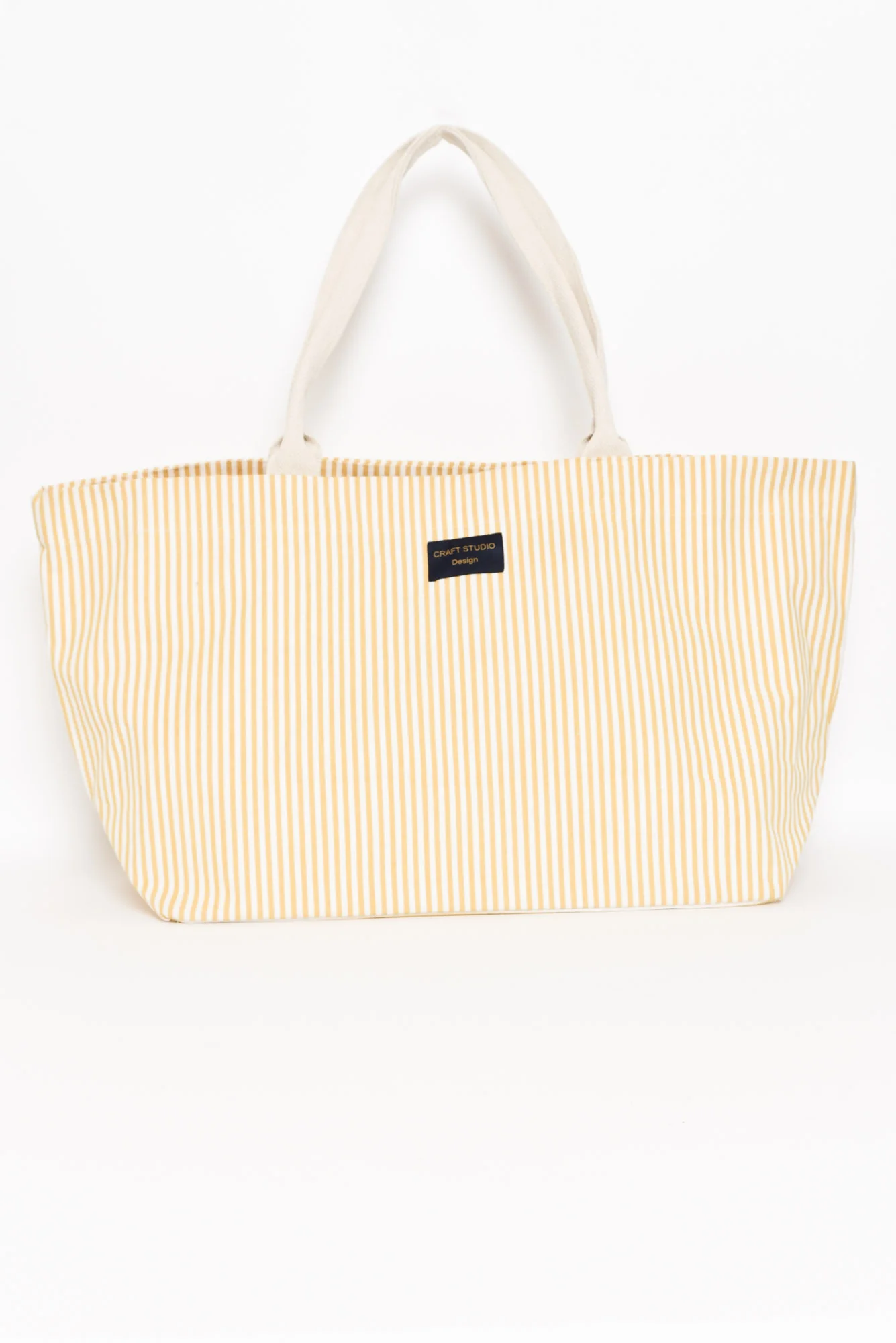 Miami Yellow Stripe Canvas Tote Bag
