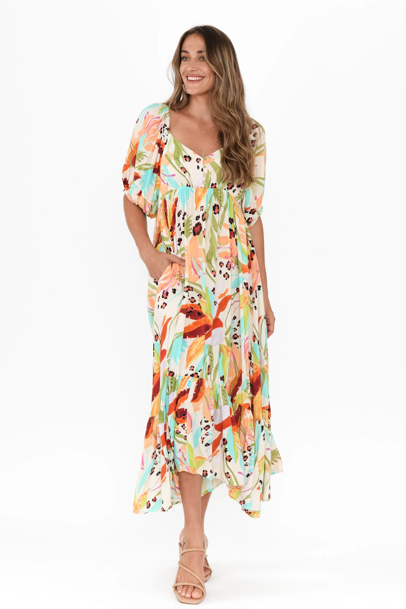 Halo Natural Jungle Tier Dress