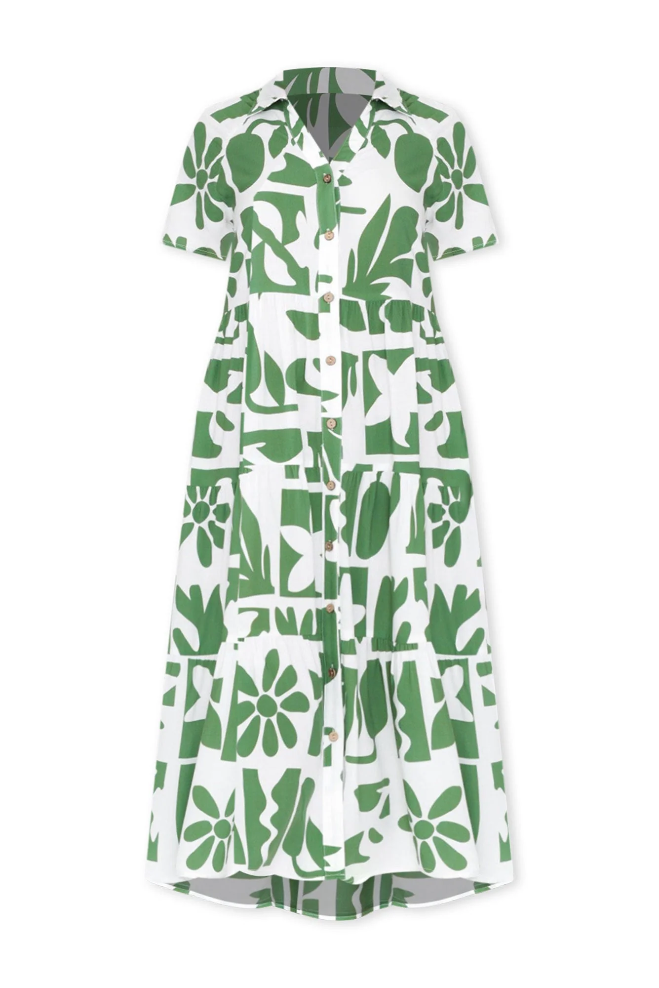 Gabi Green Tiered Dress
