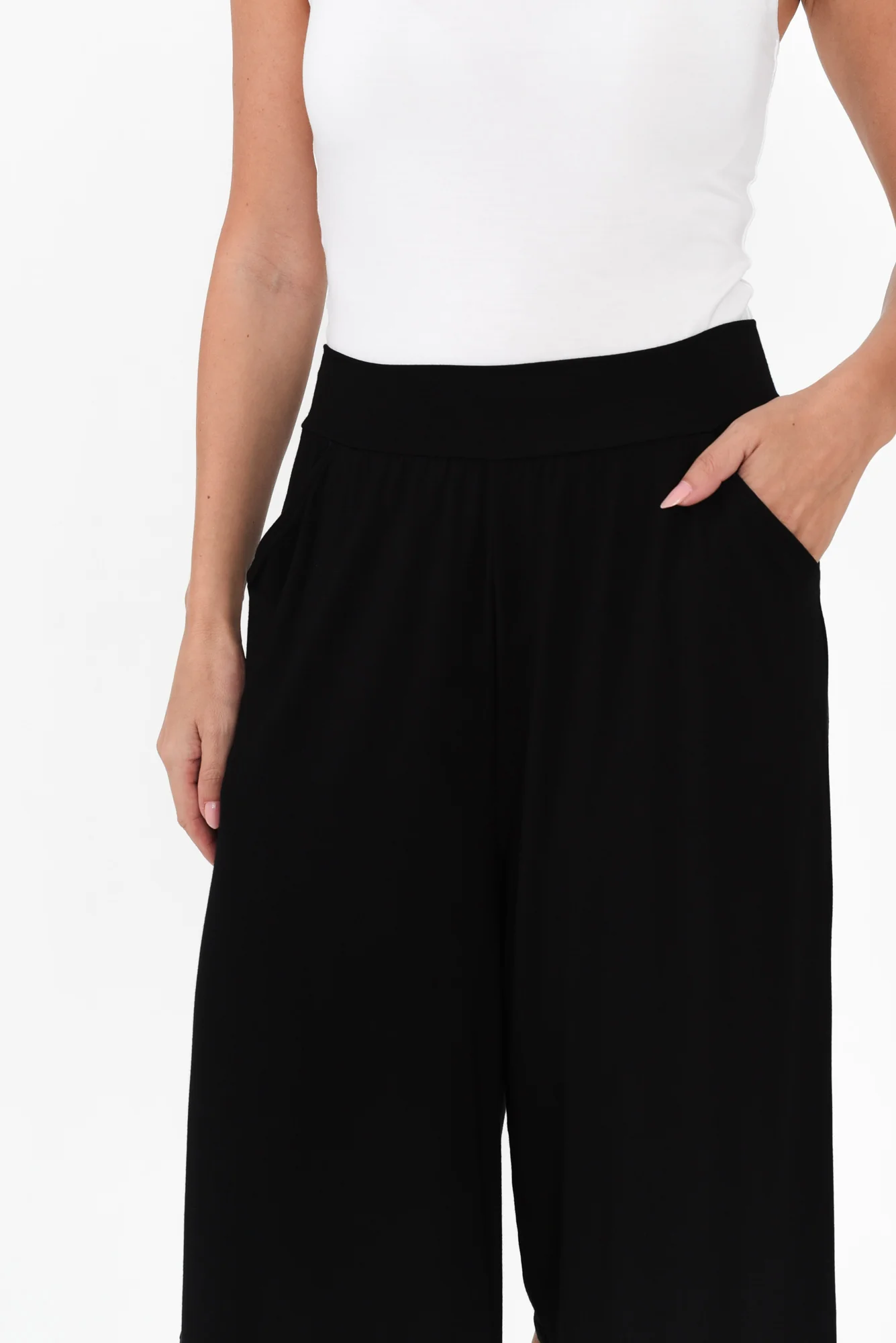 Bakar Black Bamboo Cropped Pants
