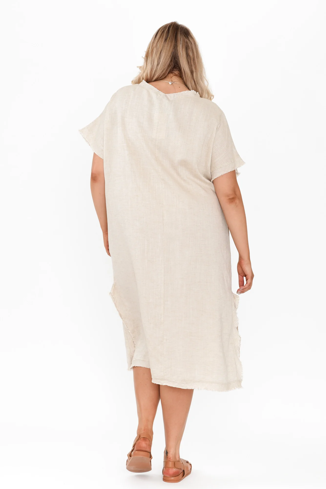Darlene Beige Linen Blend Dress