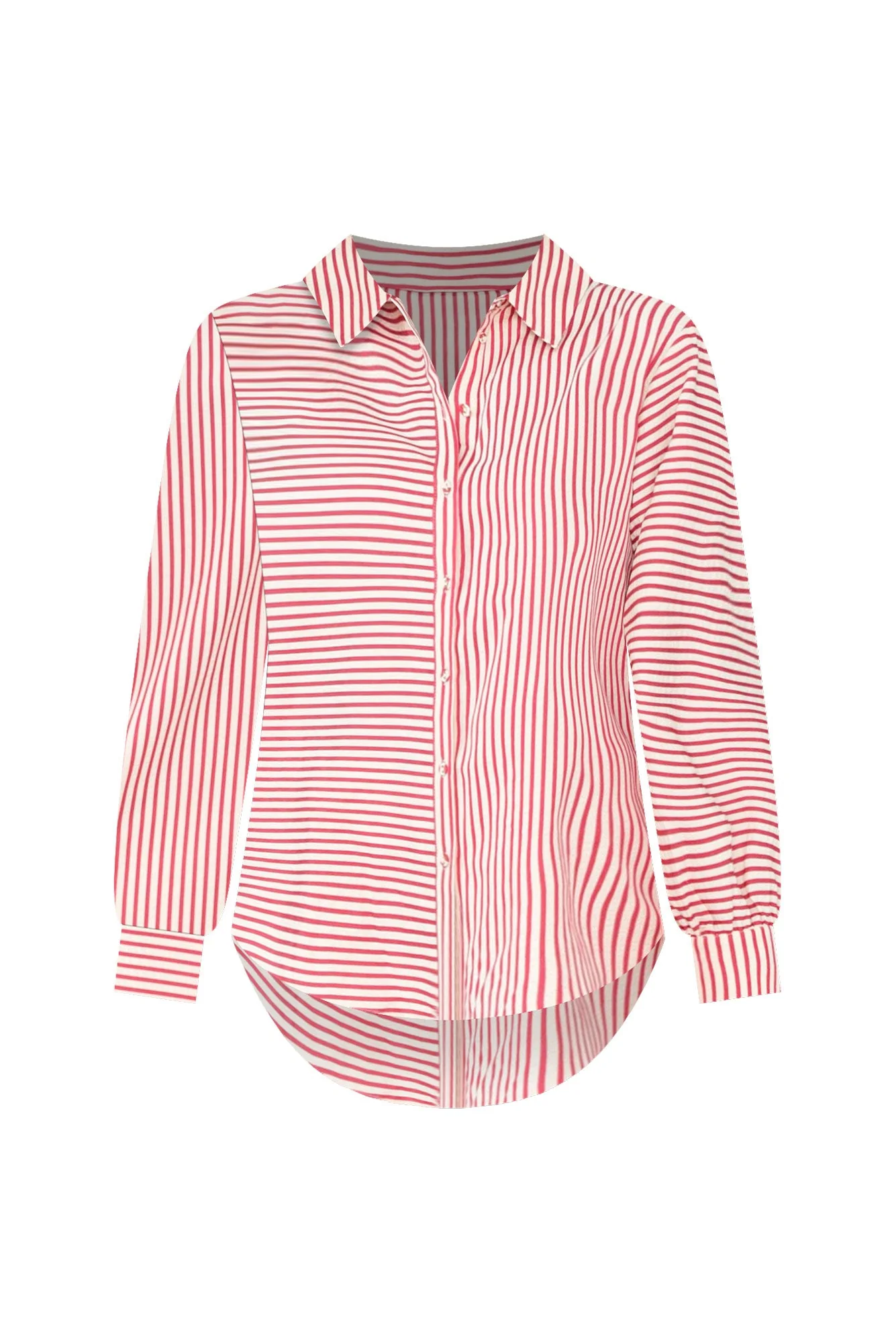 Audrey Red Stripe Collared Shirt