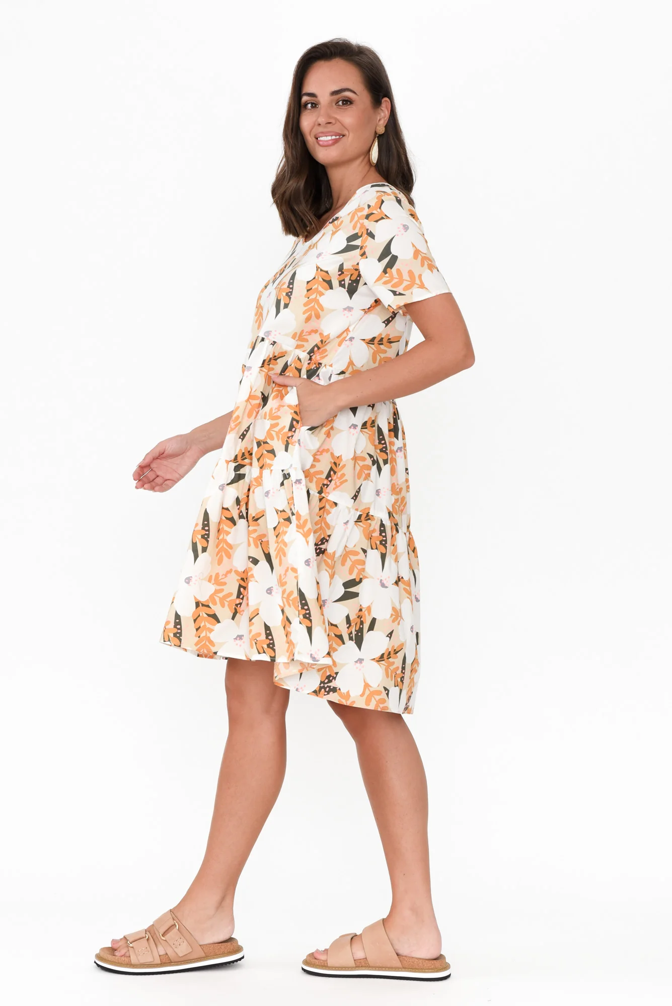Kienna White Blossom Cotton Poplin Dress