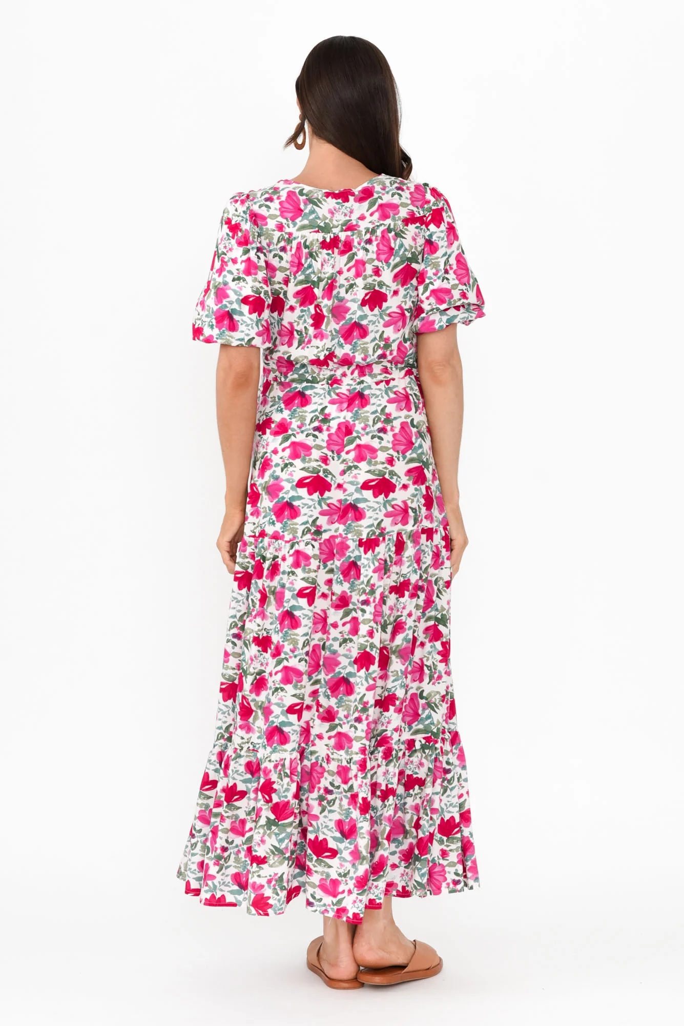 Lainey Fuchsia Floral Tier Dress
