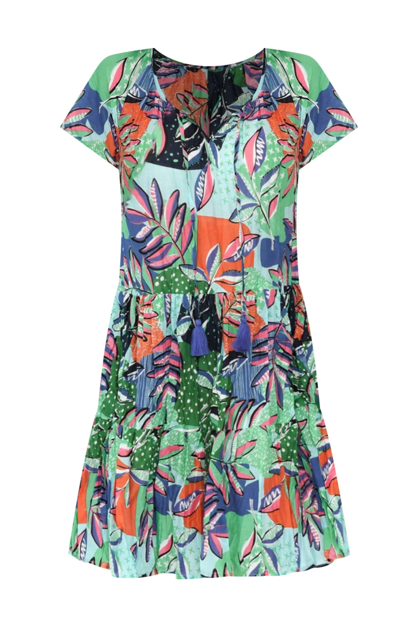Bessie Green Garden Cotton Tier Dress
