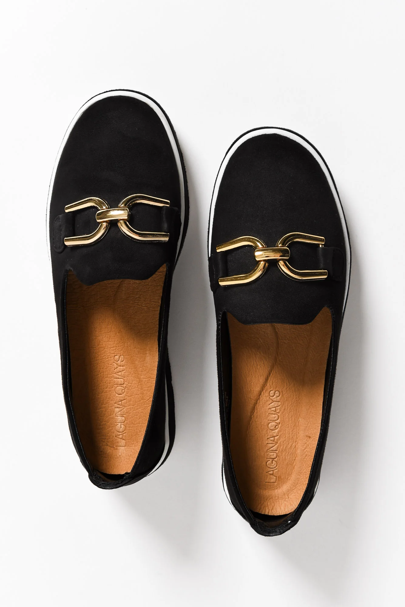 Natyia Black Faux Suede Platform Loafer