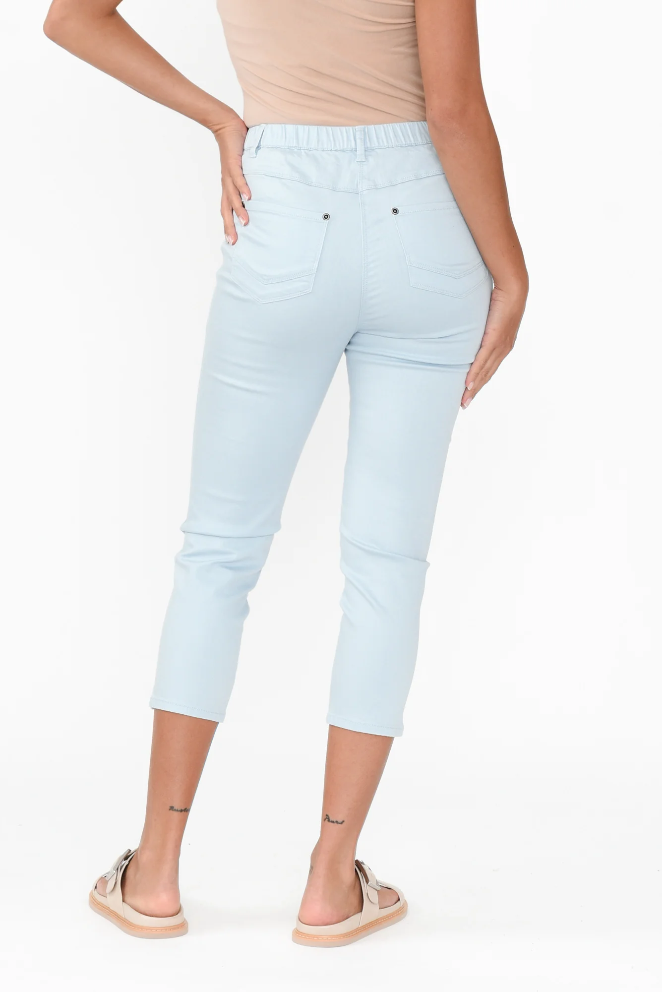Reed Blue Stretch Cotton Capri Pants