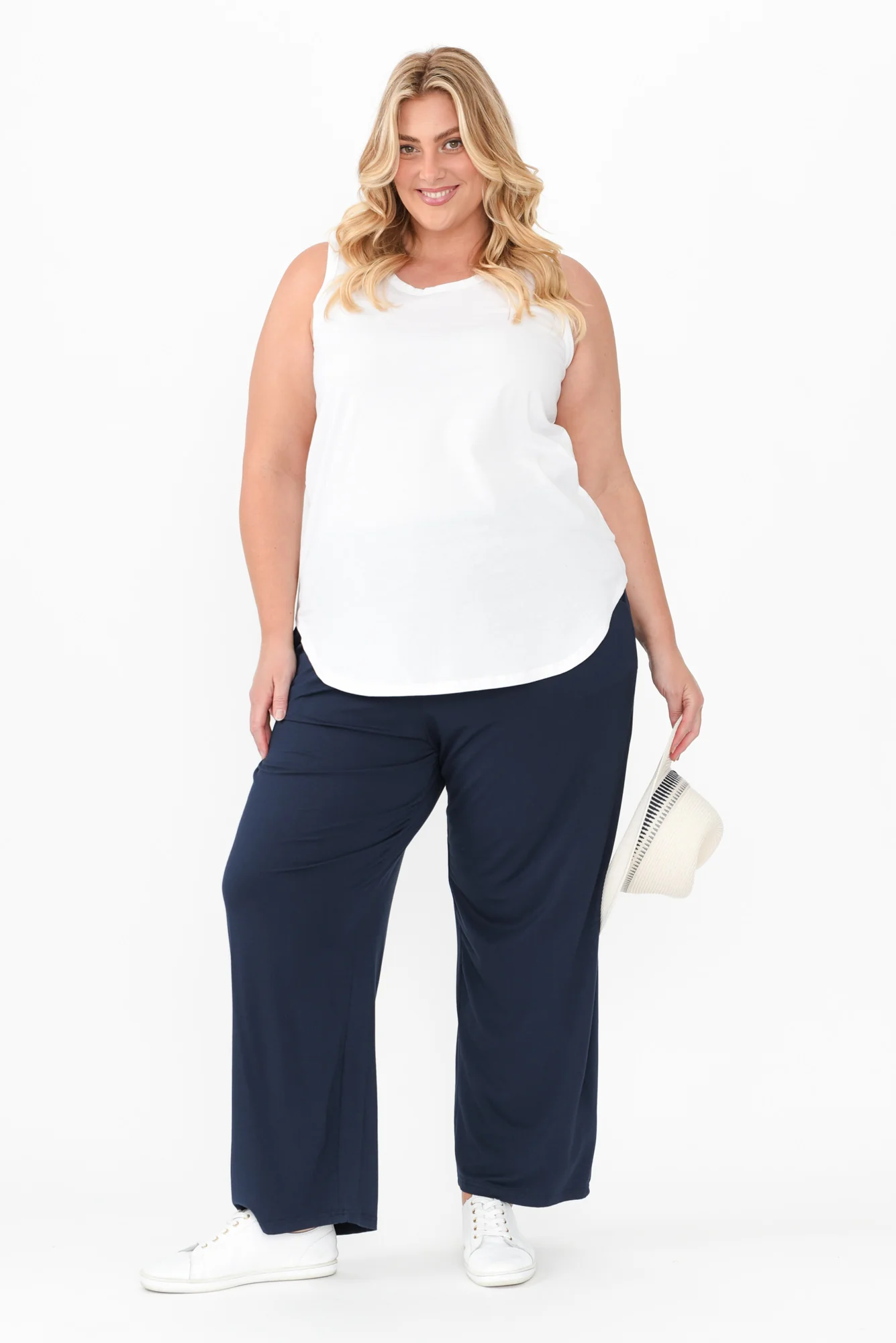 Rosella Navy Bamboo Pants