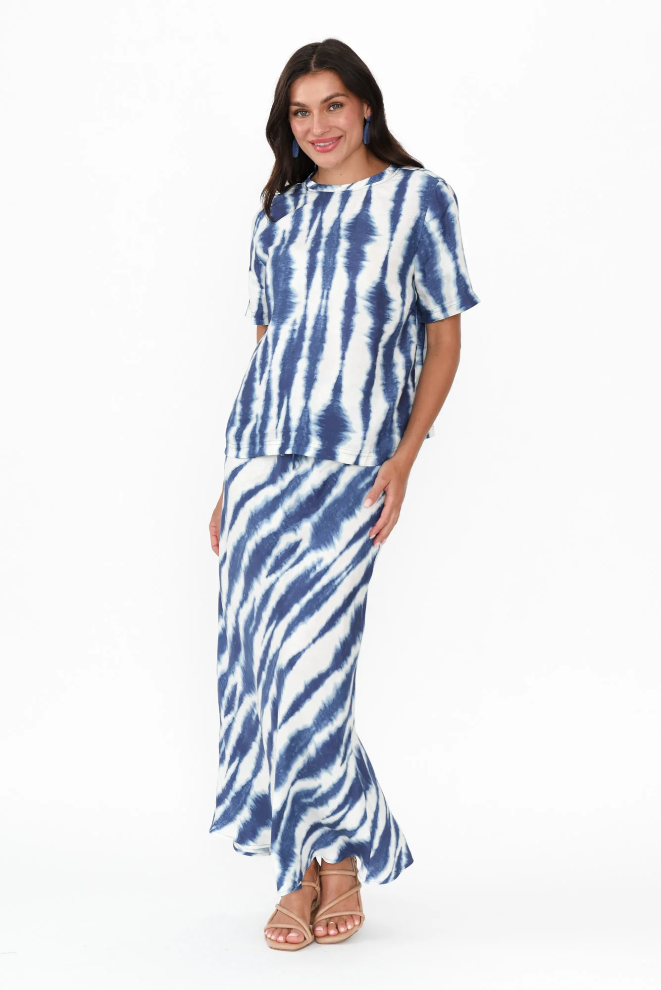 Arden Blue Tie Dye Cupro Top