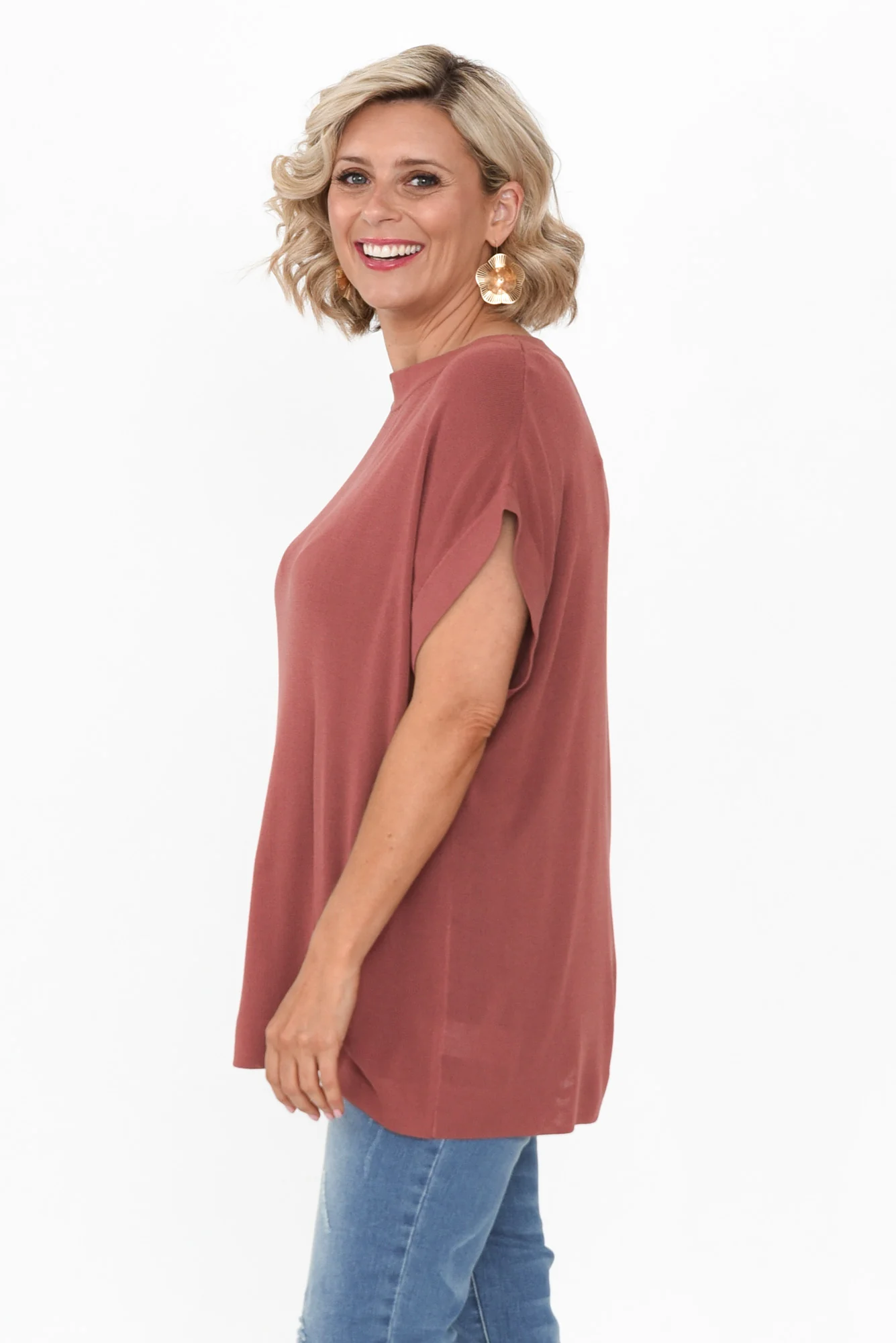Junos Rust Knit Top