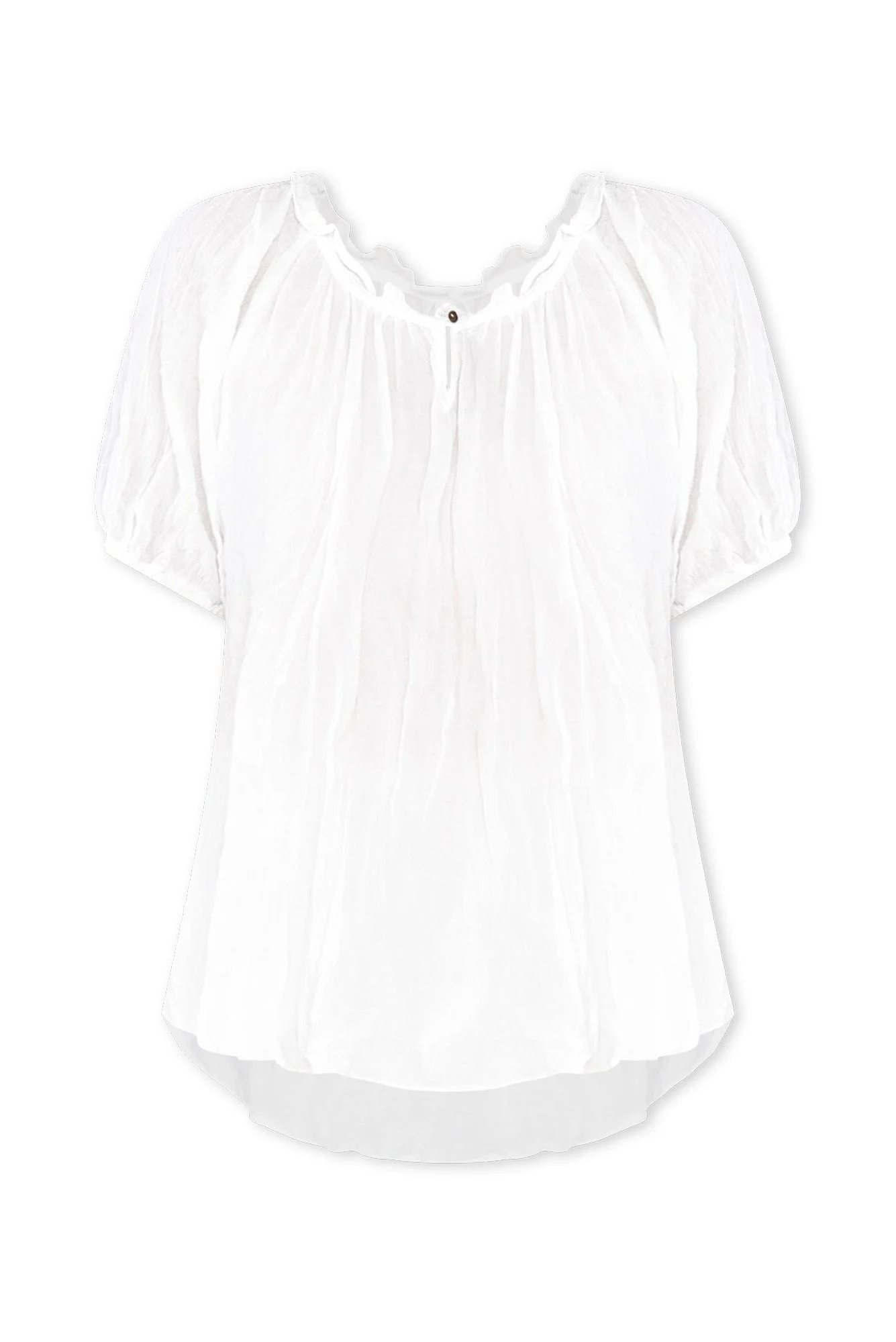 Lumi White Crinkle Cotton Top