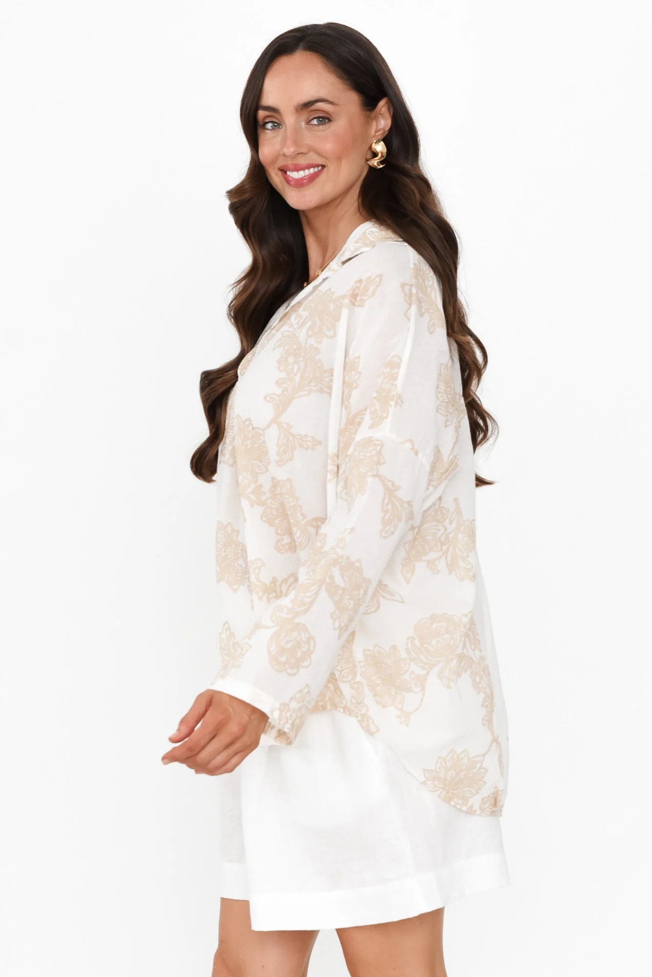 Philly Cream Floral Cotton Top