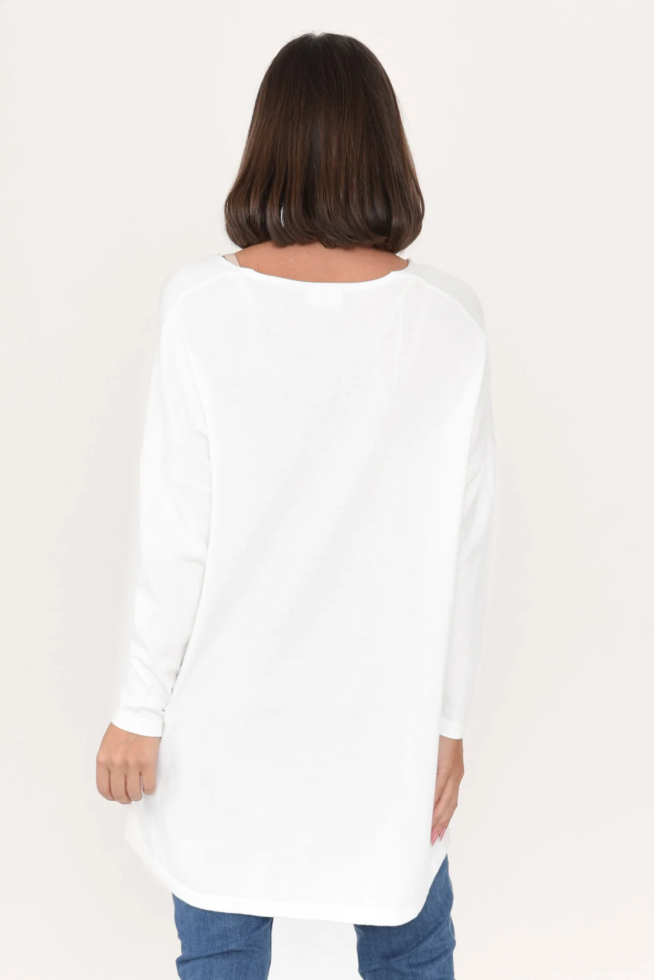 Piper White V Neck Knit Jumper