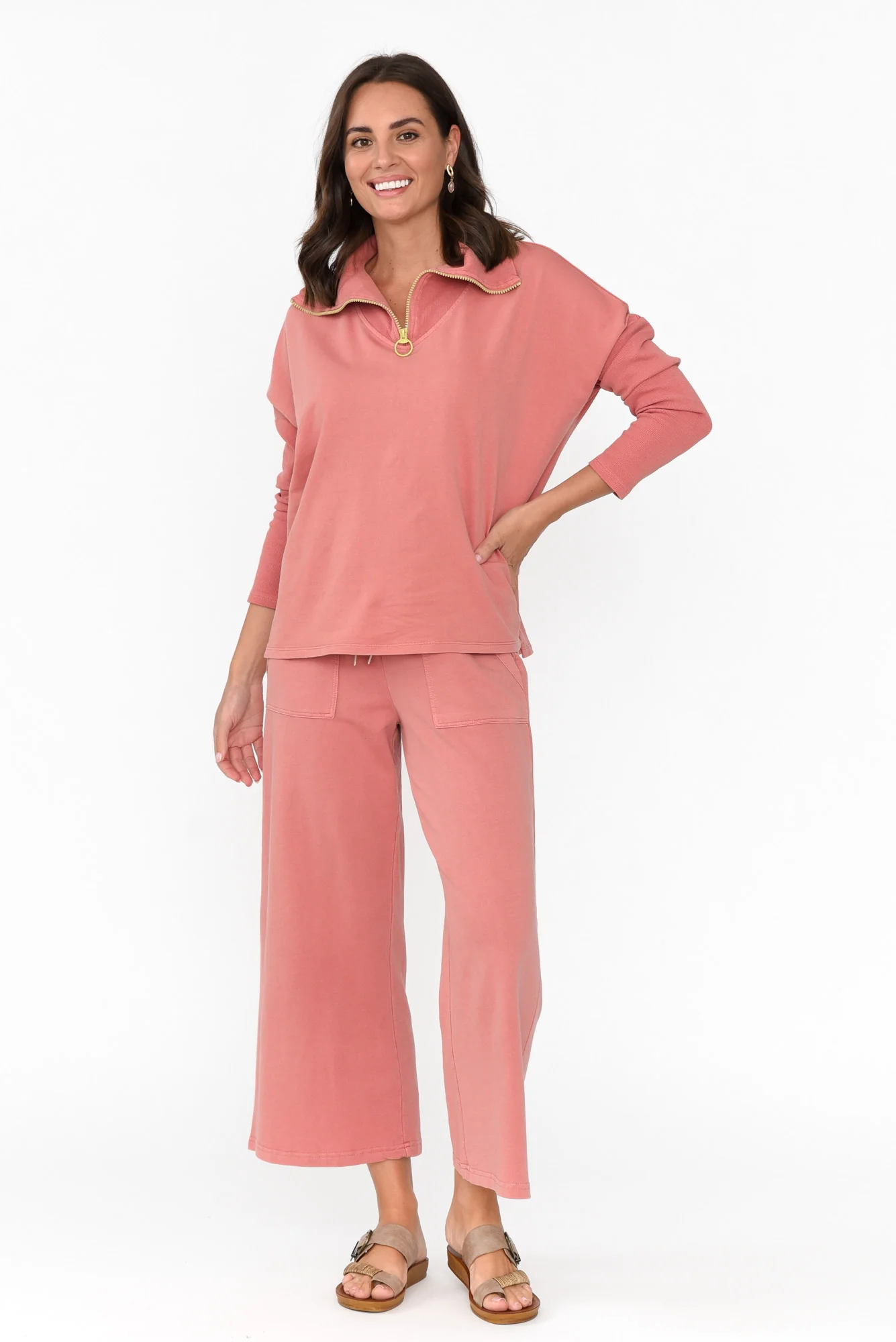 Malak Blush Half Zip Jumper