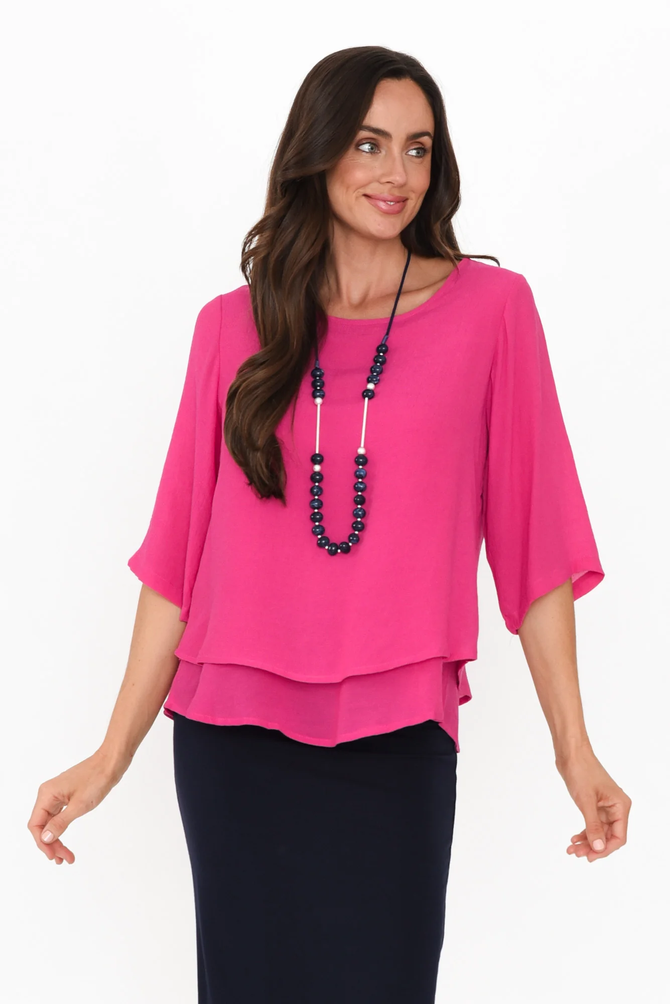 Liora Fuchsia Layered Top