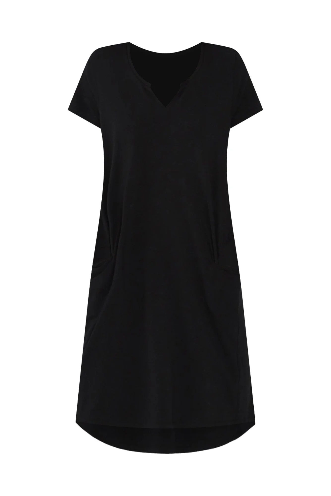 Mandy Black Cotton Tee Dress