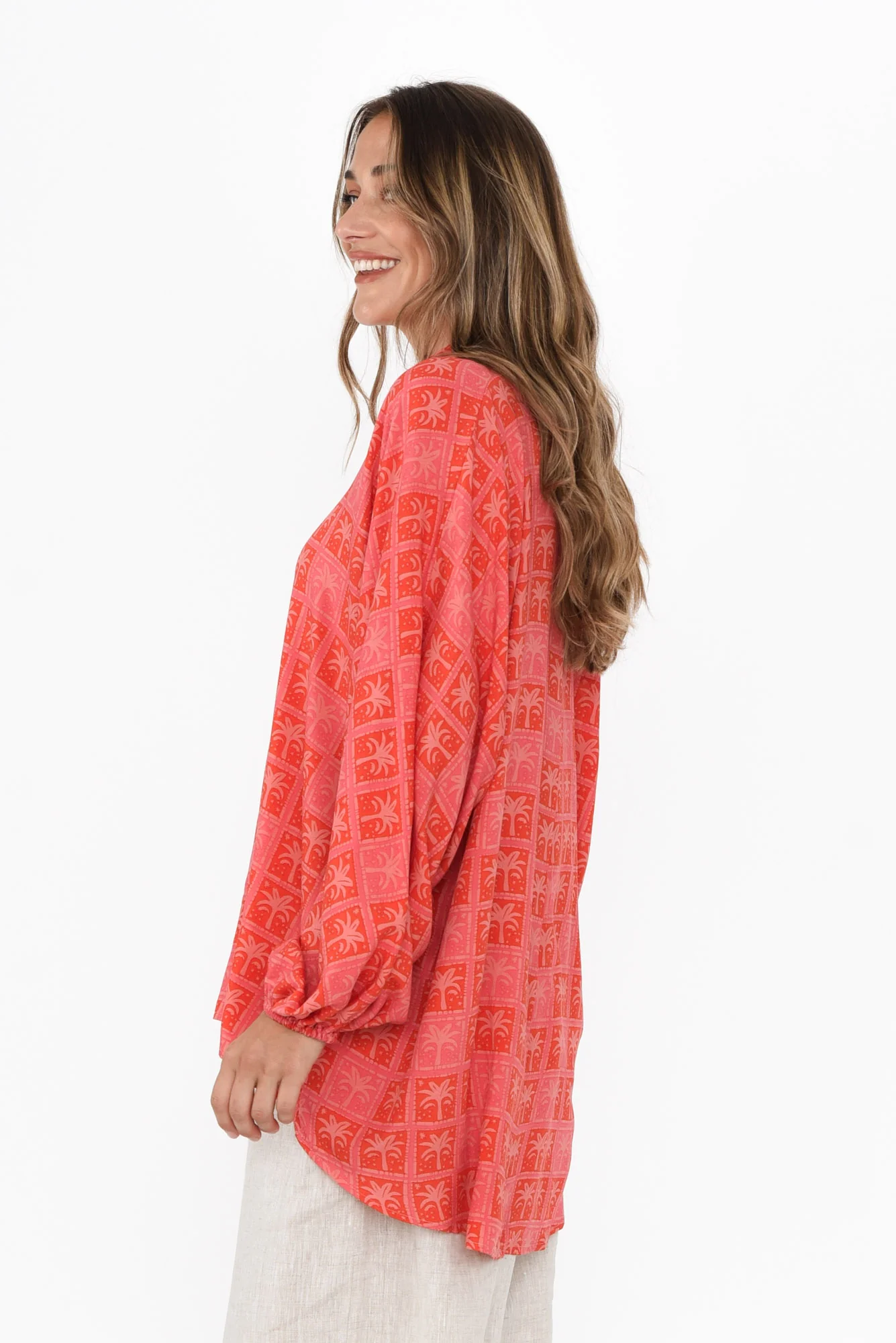 Clifton Pink Palm Collared Shirt