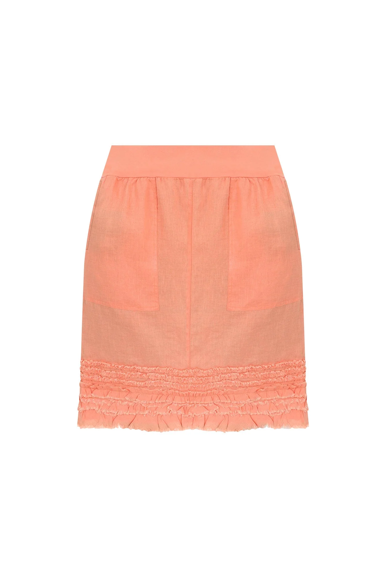 Phillipa Orange Ruffle Hem Skirt