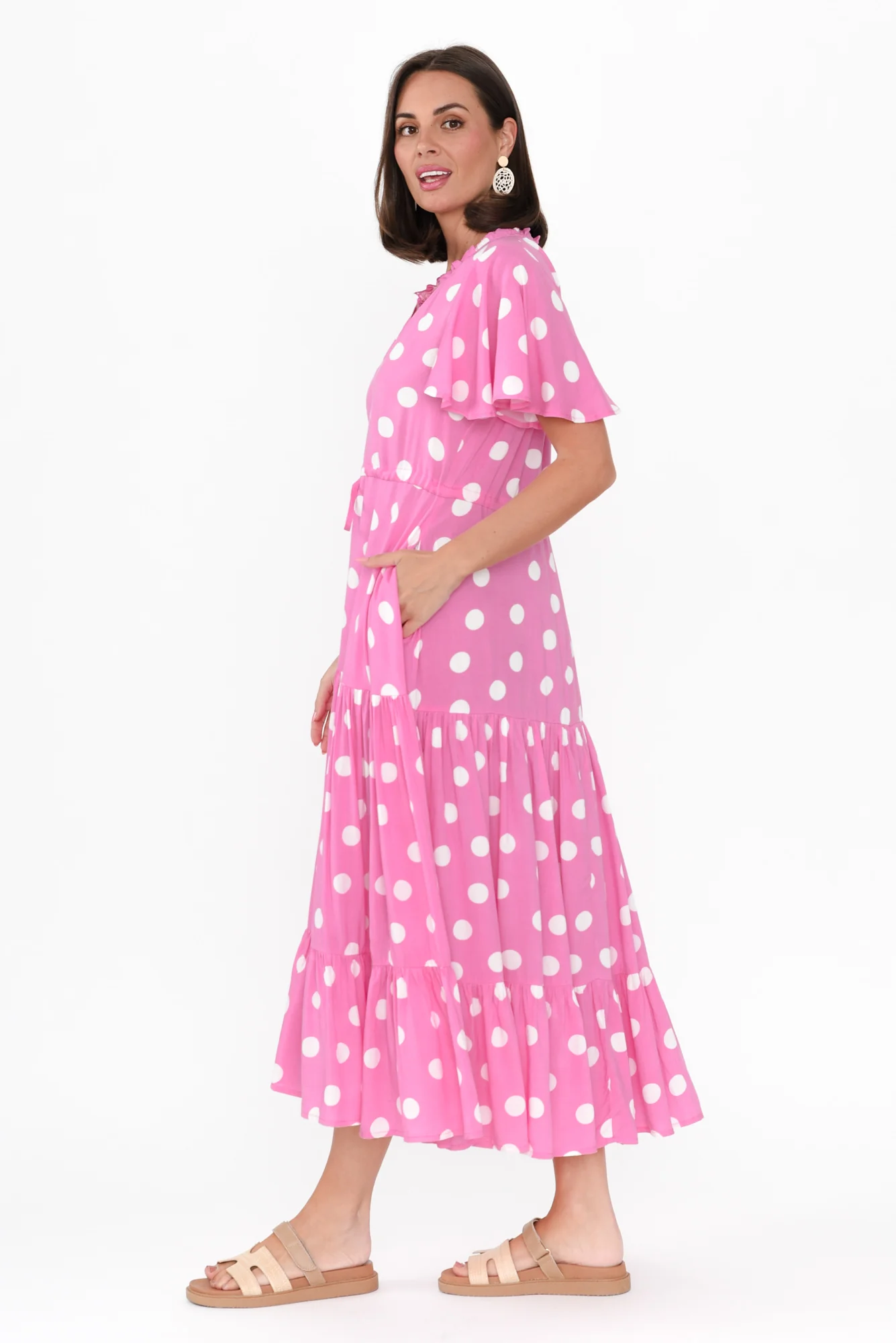Lishka Pink Spot Tie Dress
