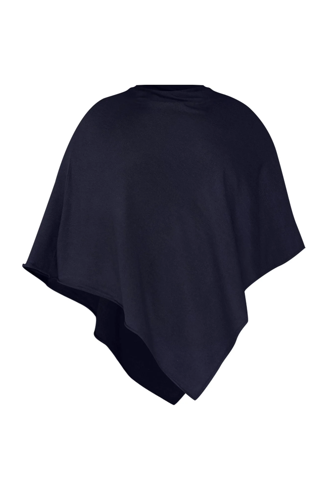 Amy Midnight Blue Wool Blend Poncho