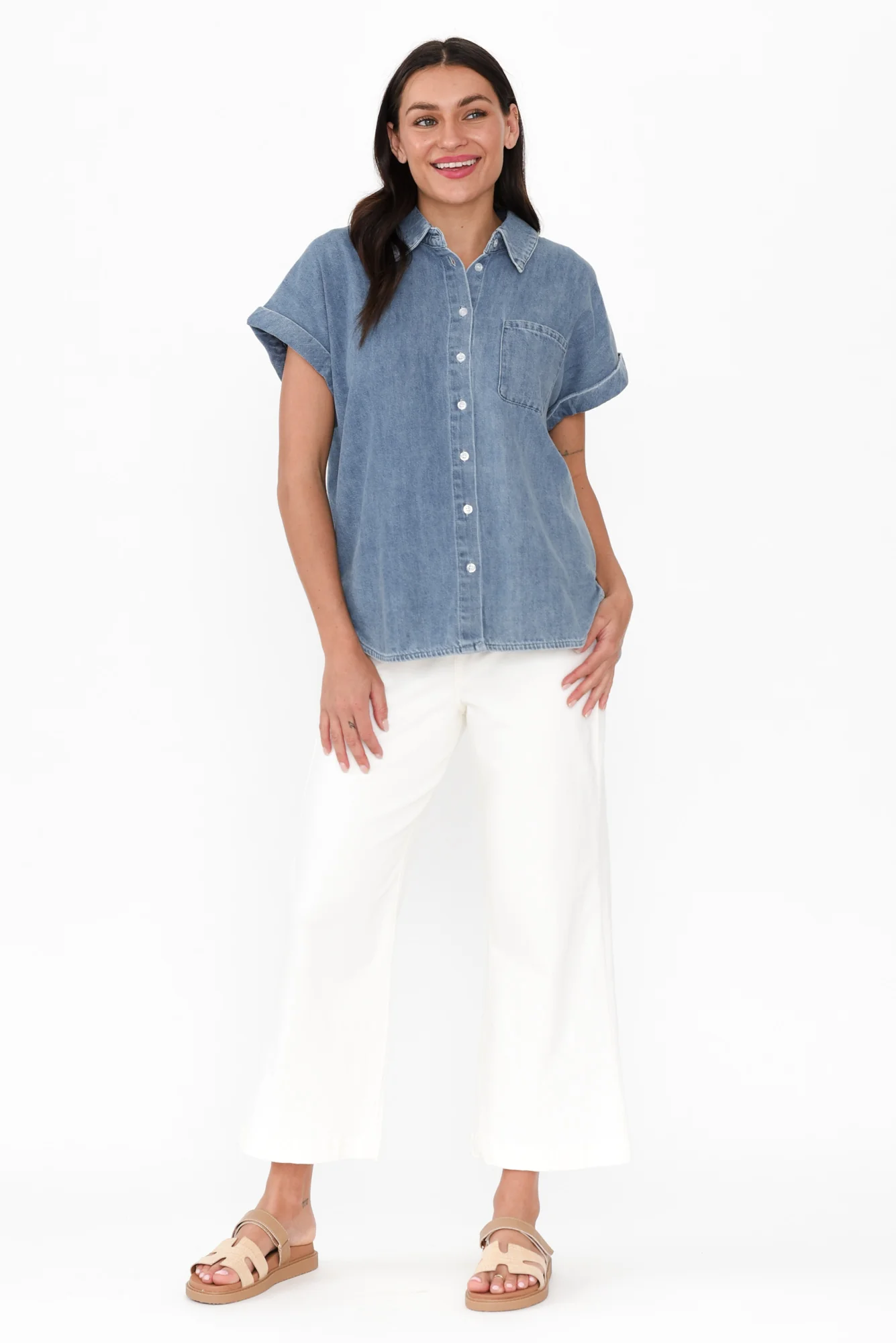 Taylor Blue Denim Collared Shirt