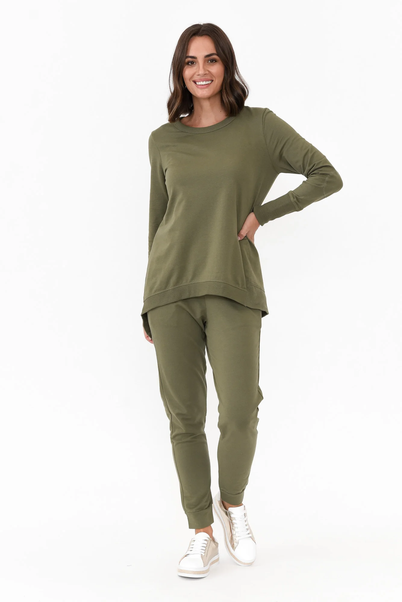 Dolly Khaki Cotton Jumper