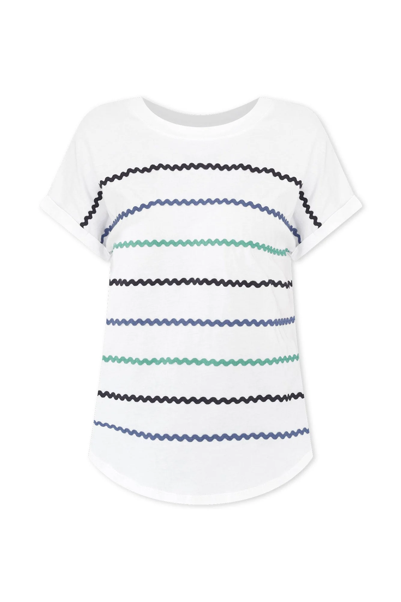 Sunny White Stripe Cotton Tee