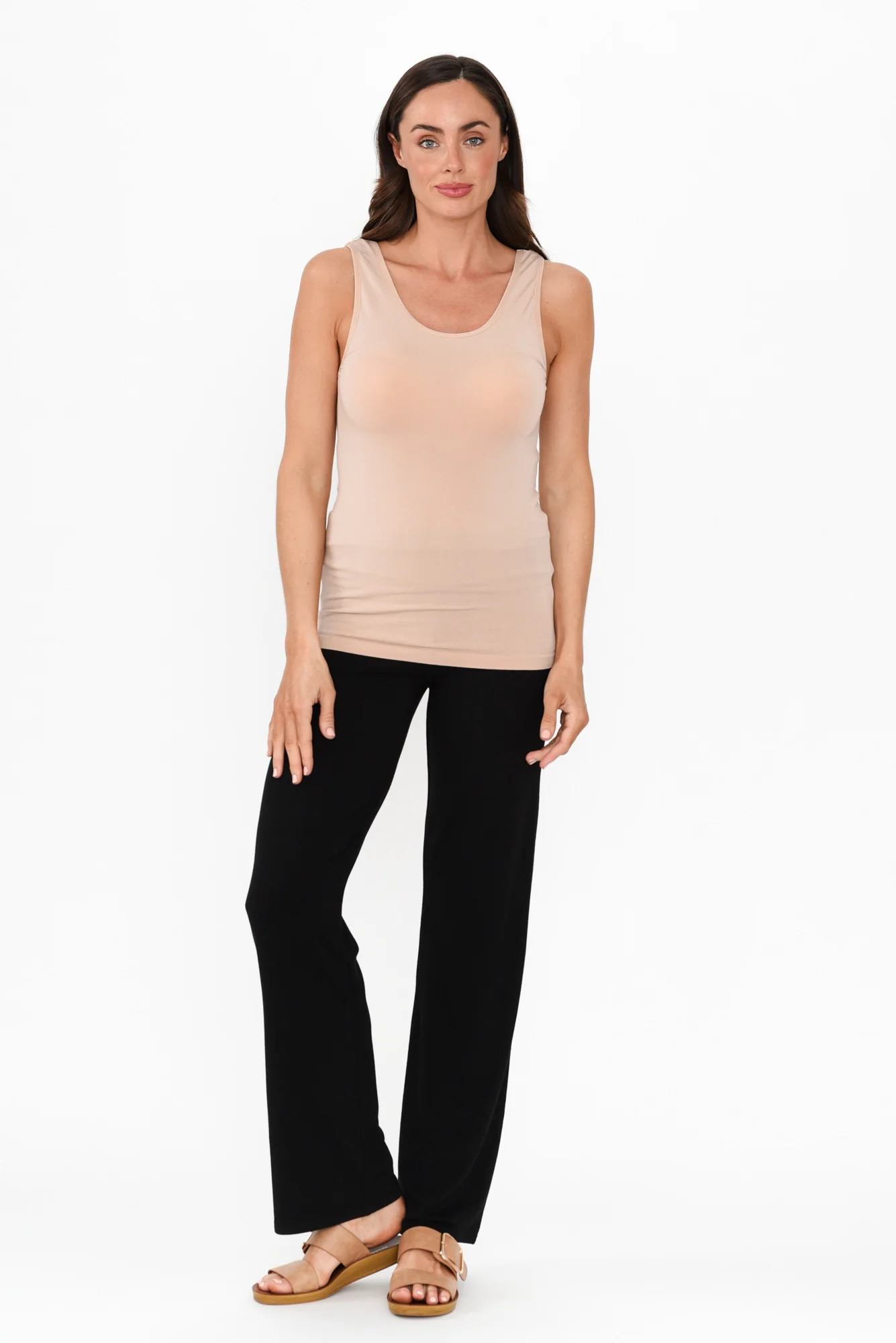 Maya Nude Bamboo Scoop Singlet