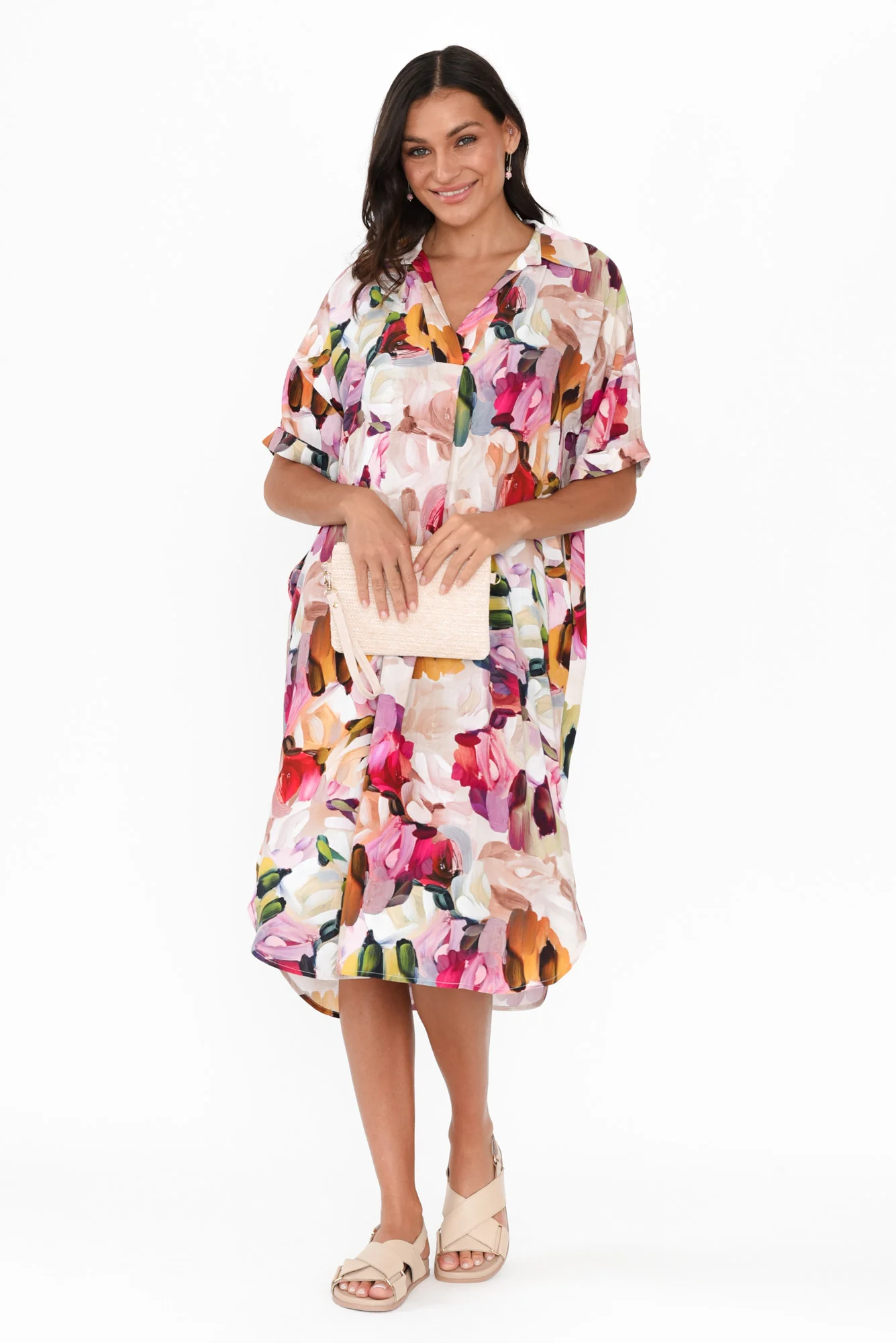 Kazi Purple Floral Shirt Dress