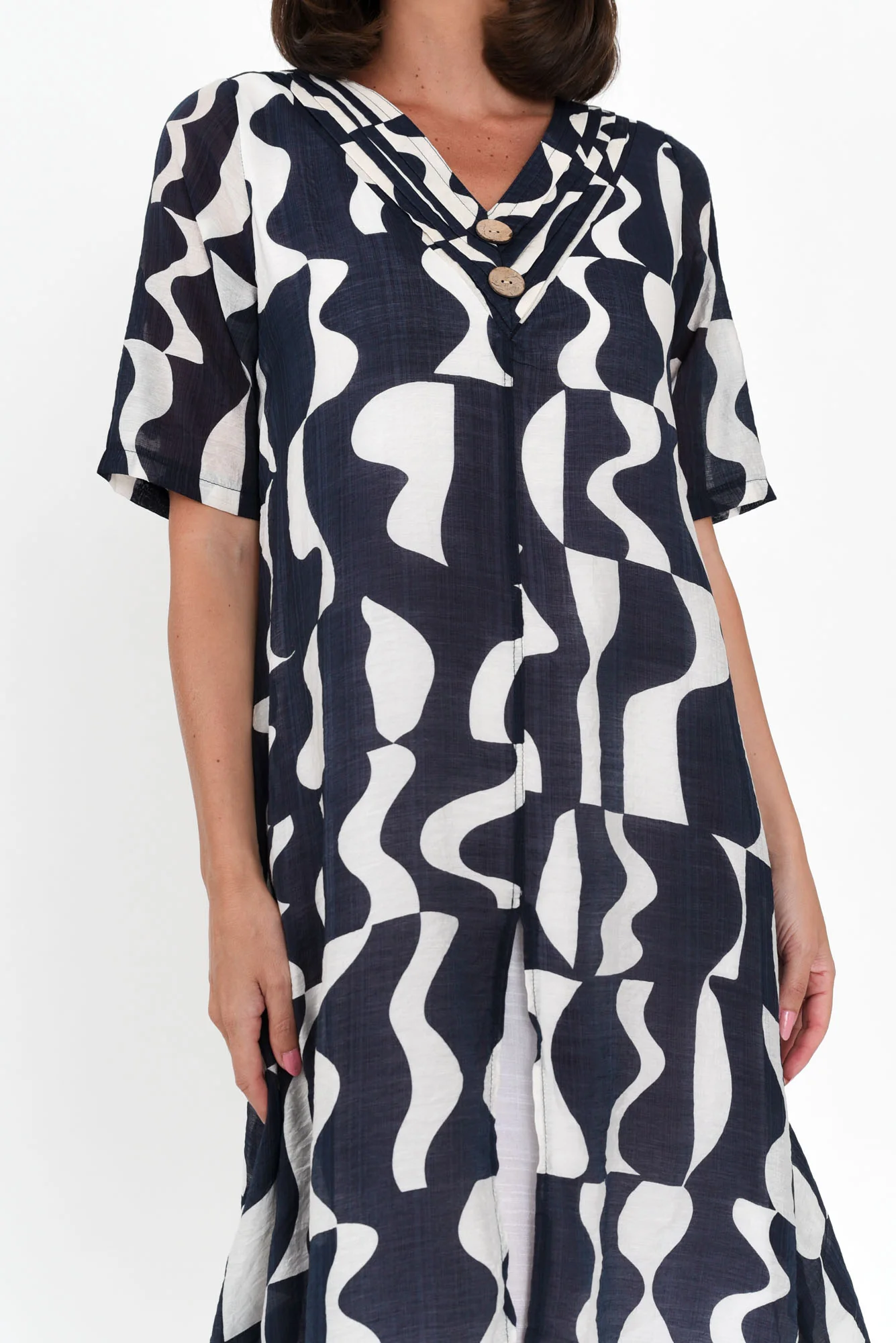 Nala Navy Abstract Layers Dress