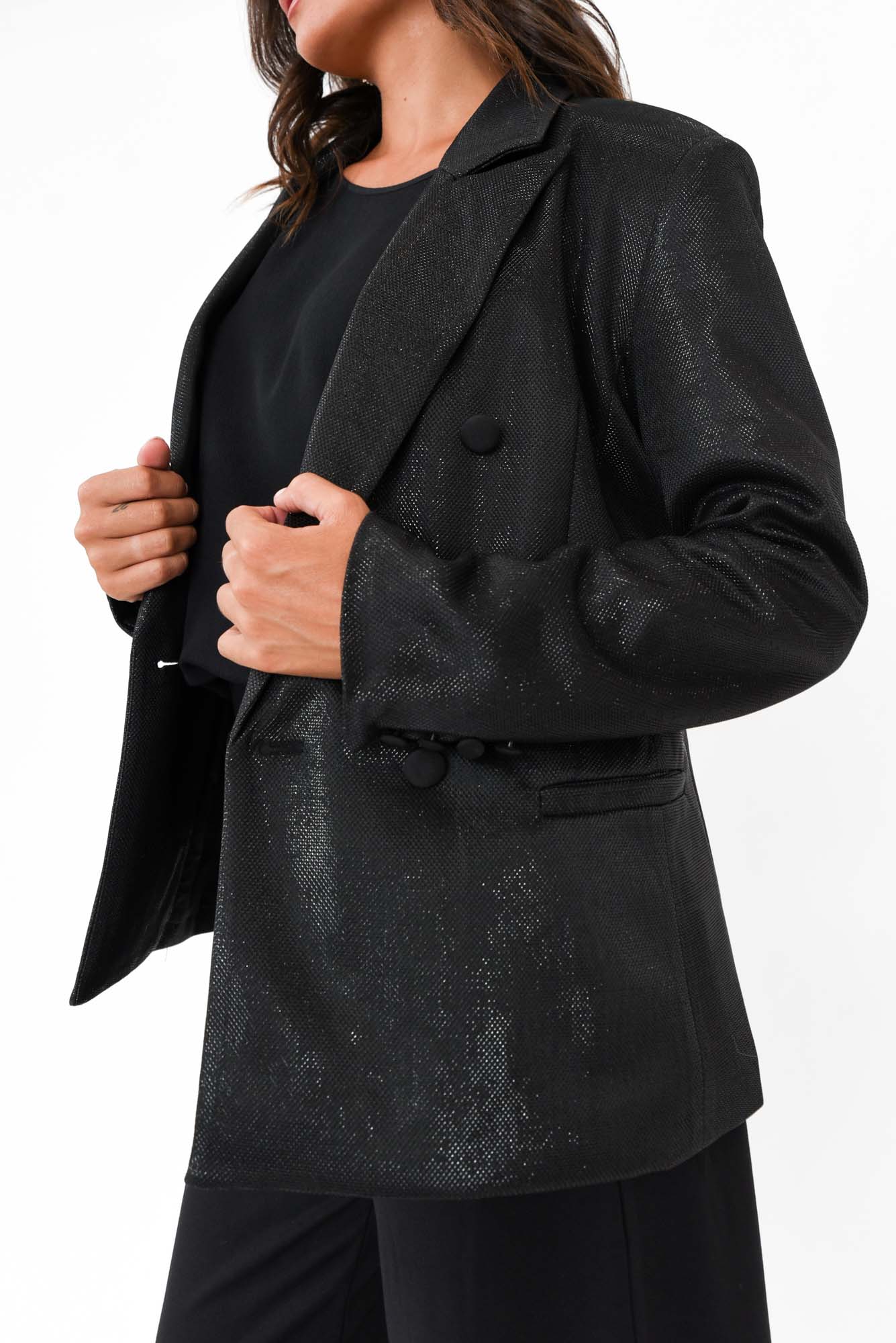 Roxy Black Metallic Blazer