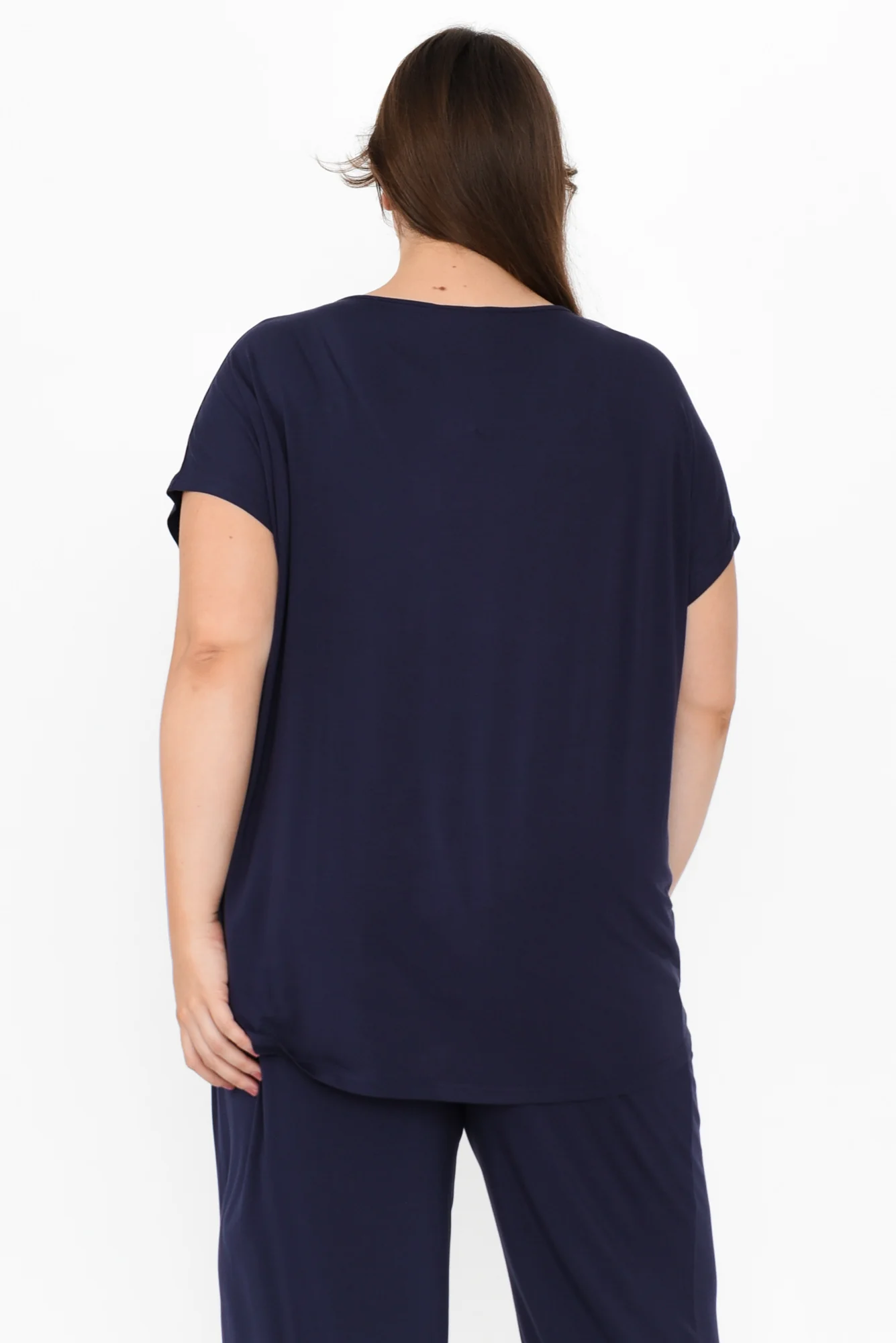 Jenner Navy V Neck Tee