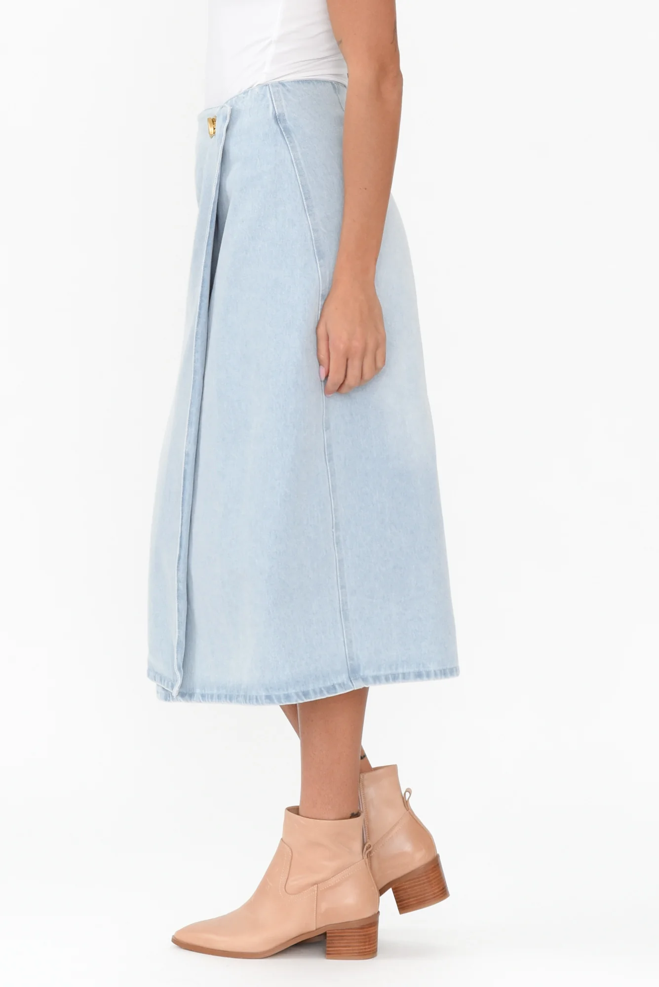 Flight Light Blue Denim Wrap Skirt