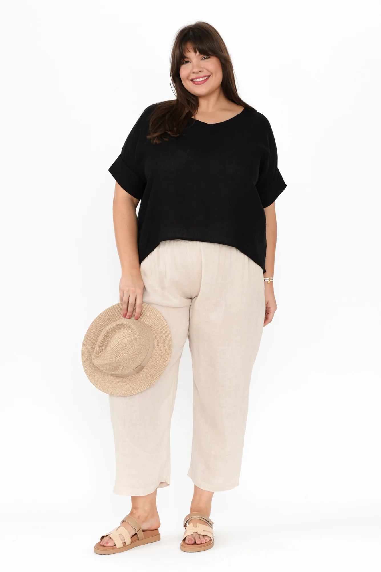 Kiro Black Linen Top