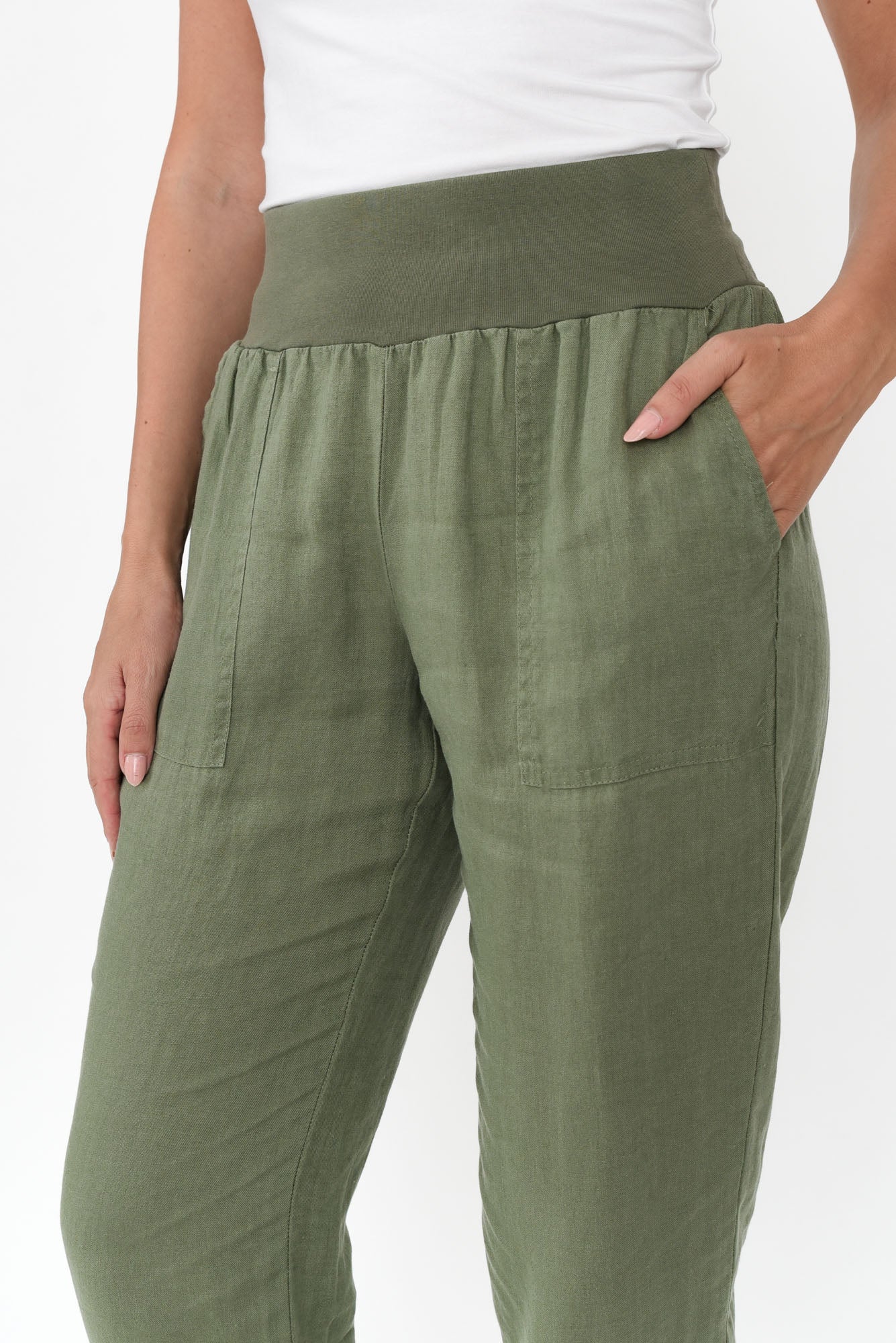 Tatum Khaki Linen Pants