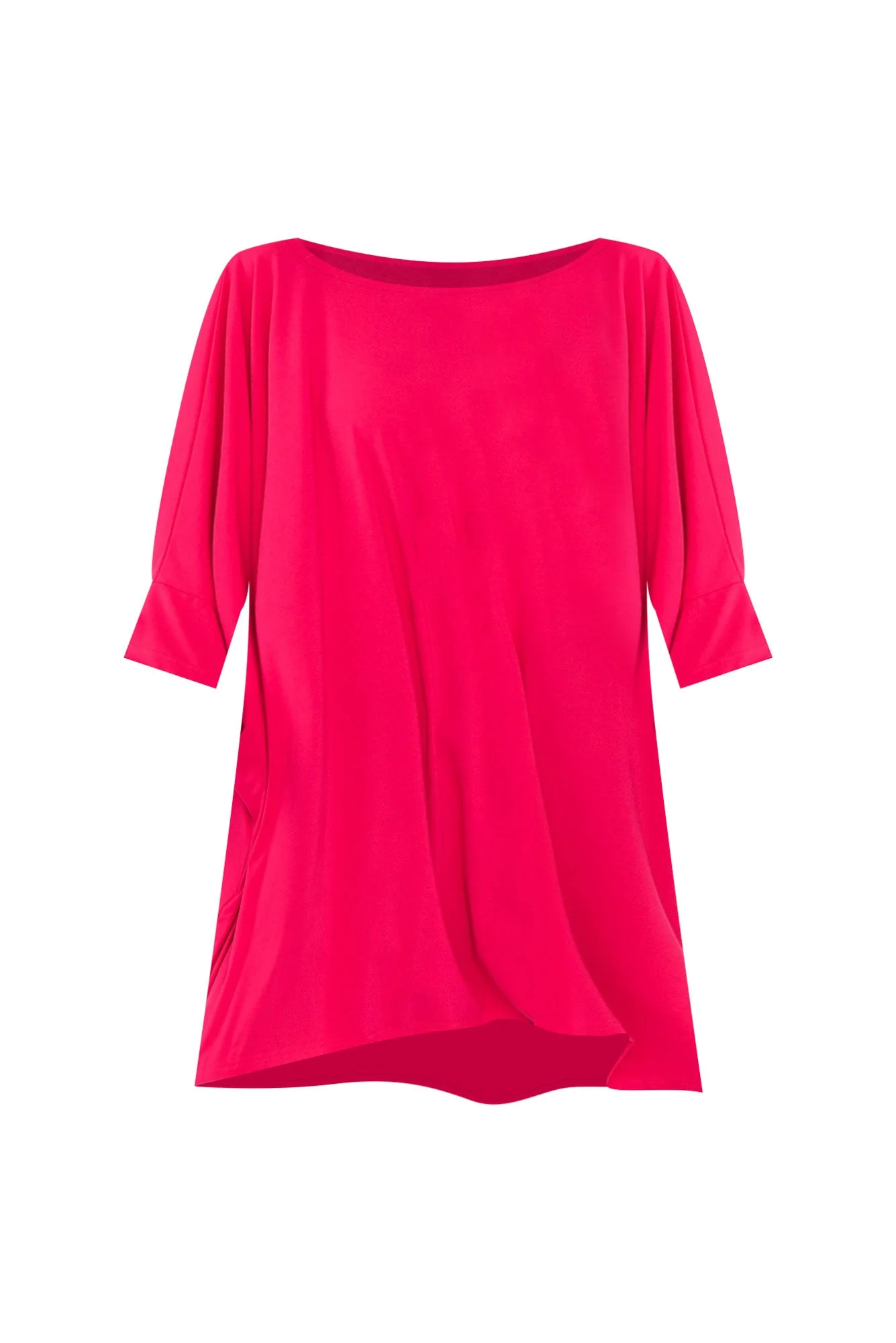 Kelsier Raspberry Bamboo Batwing Top