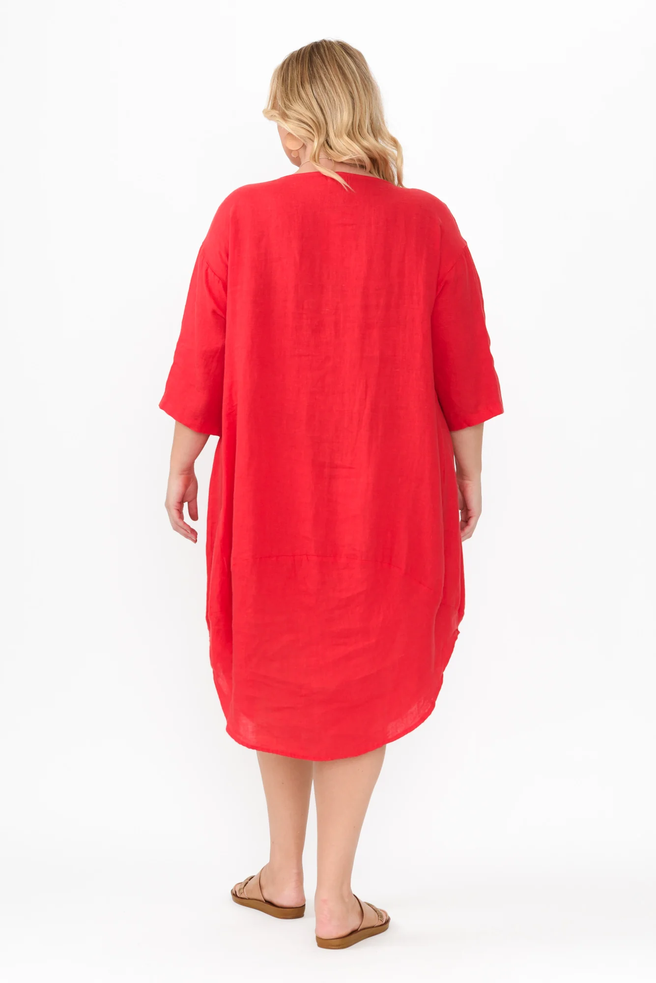 Kana Red Linen Dress